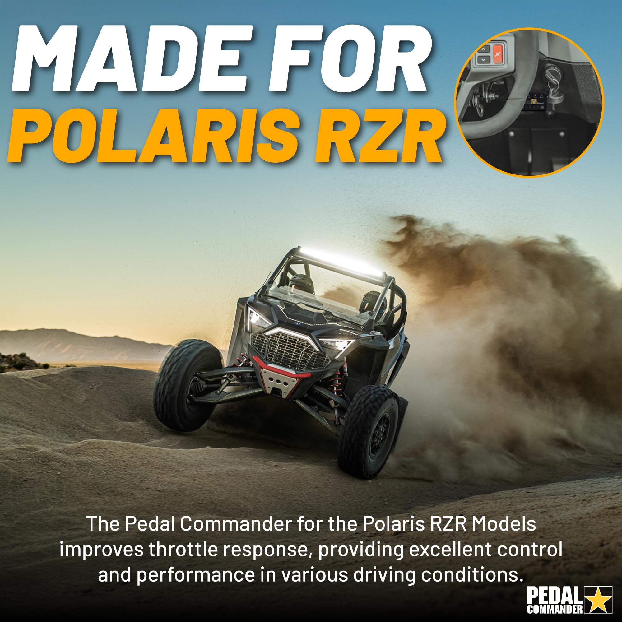 PEDAL COMMANDER Throttle Response Controller for Polaris RZR Models 2015-2025 - Compatible with Trail, RS1, XP, Turbo S, 570, 800, 900, Ranger & General - Off-Road Performance Upgrade for Enhanced Acceleration & Control