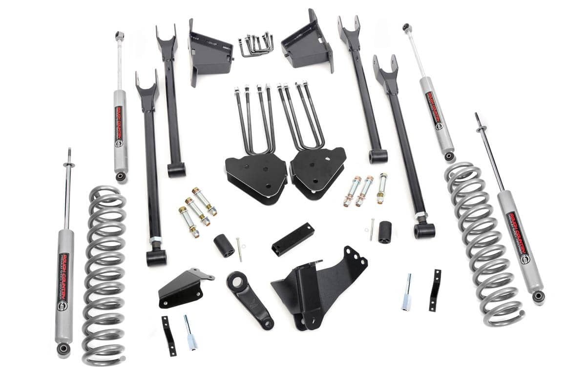8 Inch Lift Kit for Ford F-250/F-350 Super Duty 4WD (2005-2007) - Heavy Duty 4 Link Suspension with RR Blocks | Off-Road Truck Upgrade for Enhanced Performance & Ground Clearance