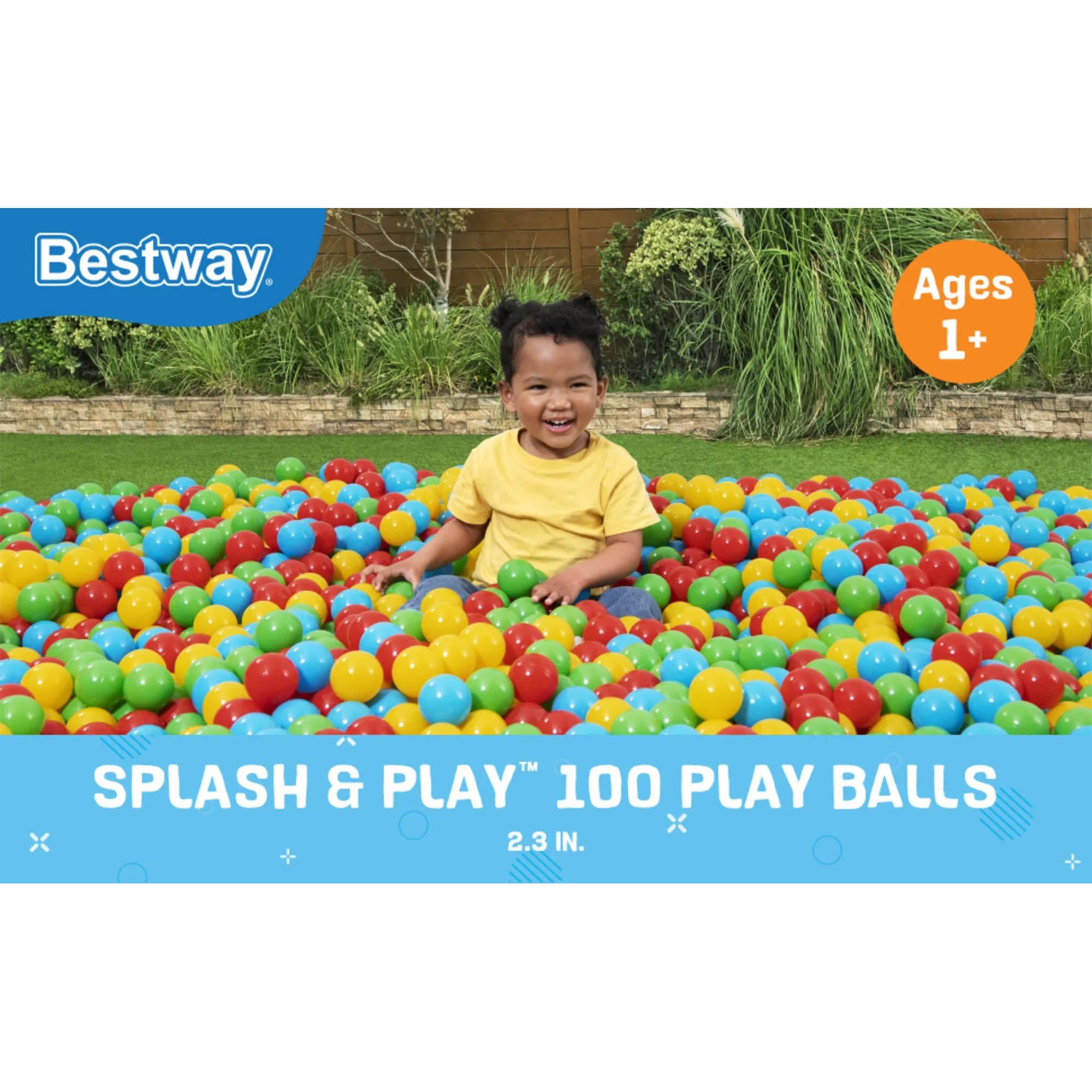 Bestway Splash & Play 100-Piece Colorful Play Balls Set for Kids - Perfect for Ball Pits, Swimming Pools, Backyard Fun & Indoor Playtime
