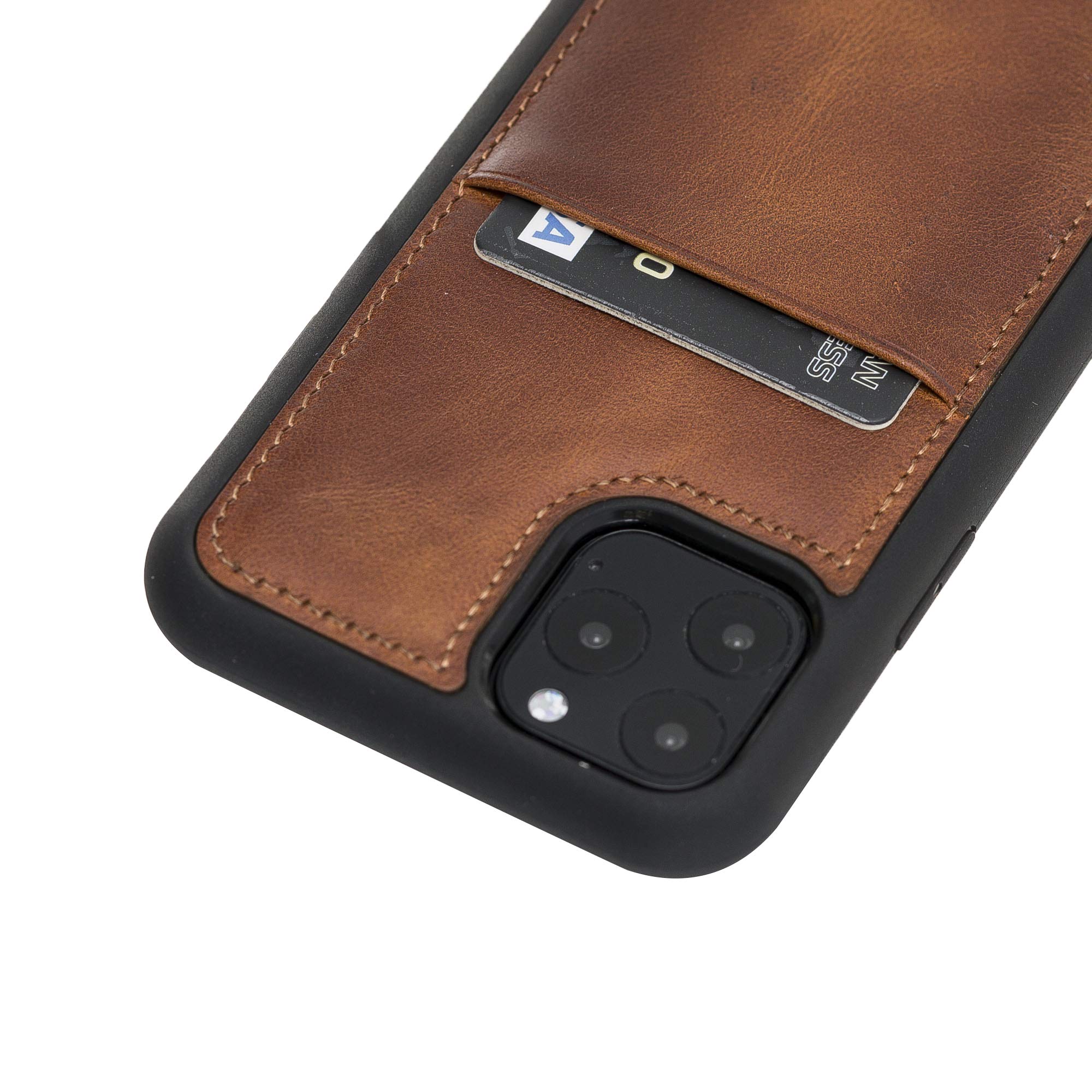 Venito Capri Genuine Leather Wallet Case for iPhone 11 Pro (5.8 inch) - RFID Blocking Protection & Padded Back Cover - Antique Brown - Perfect for Everyday Use & Travel Security