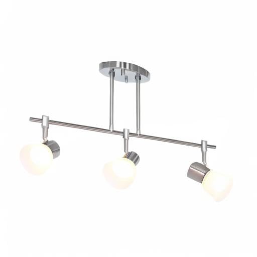 Modern 3-Light Kitchen Island Track Lighting - Brushed Nickel Finish with Glass Shades - Adjustable Hanging Ceiling Light for Kitchen, Dining Room & Bar (Model: XB-TR1235-3-BN) - Perfect for Task Lighting and Ambience in Contemporary Homes