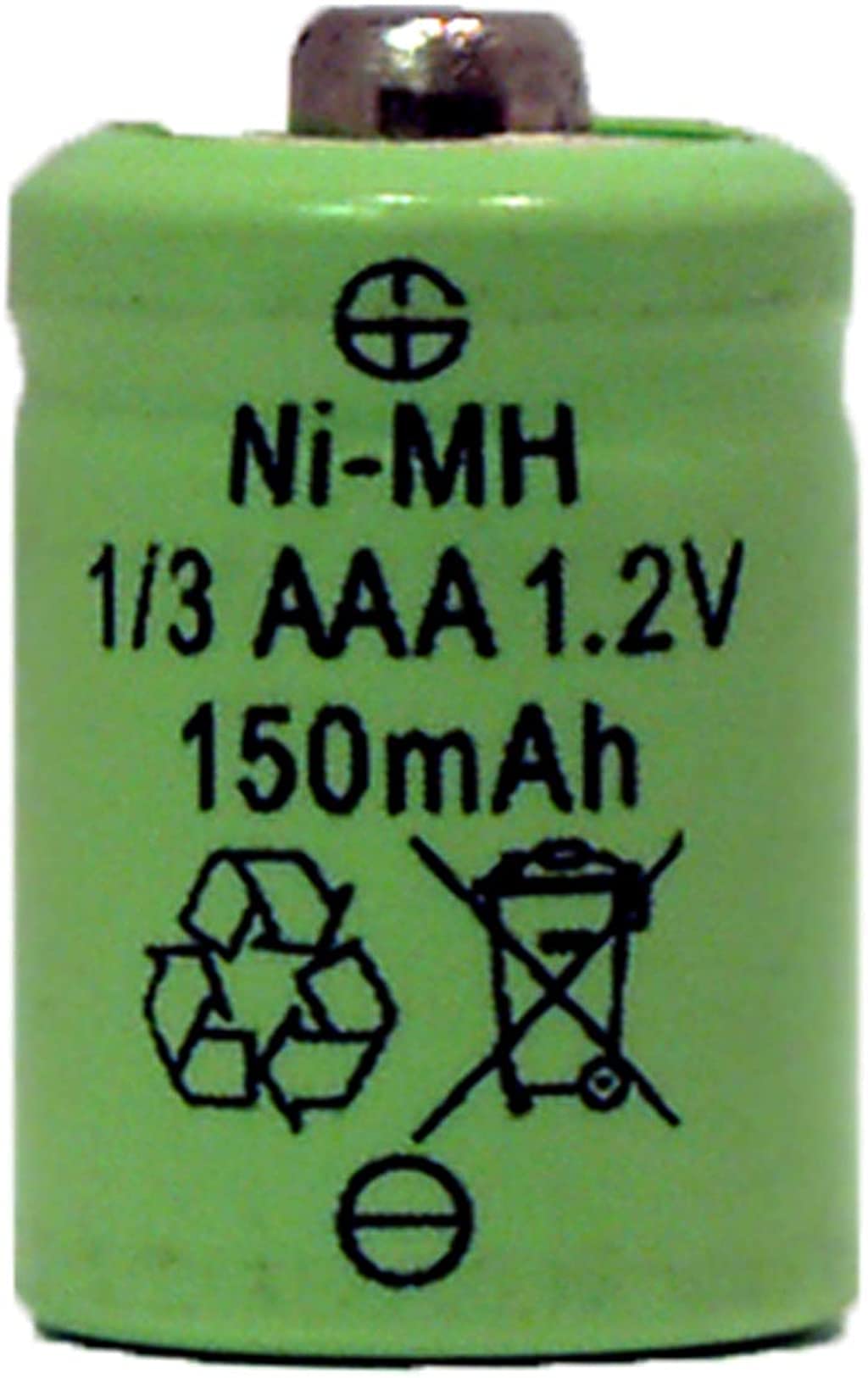 1/3 AAA 150mAh NiMH Rechargeable Button Top Batteries (2-Pack) - Perfect for Solar Lights, Garden Decor & Outdoor Lighting