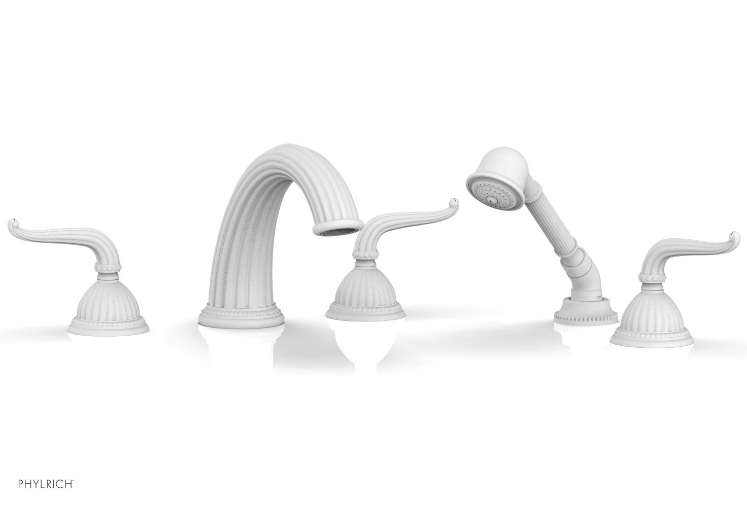 GEORGIAN & BARCELONA Deck Mounted Bathtub Faucet Set with Hand Shower and Lever Handles K2141P1 - Perfect for Modern Bathroom Renovations and Spa-Like Showower Experience