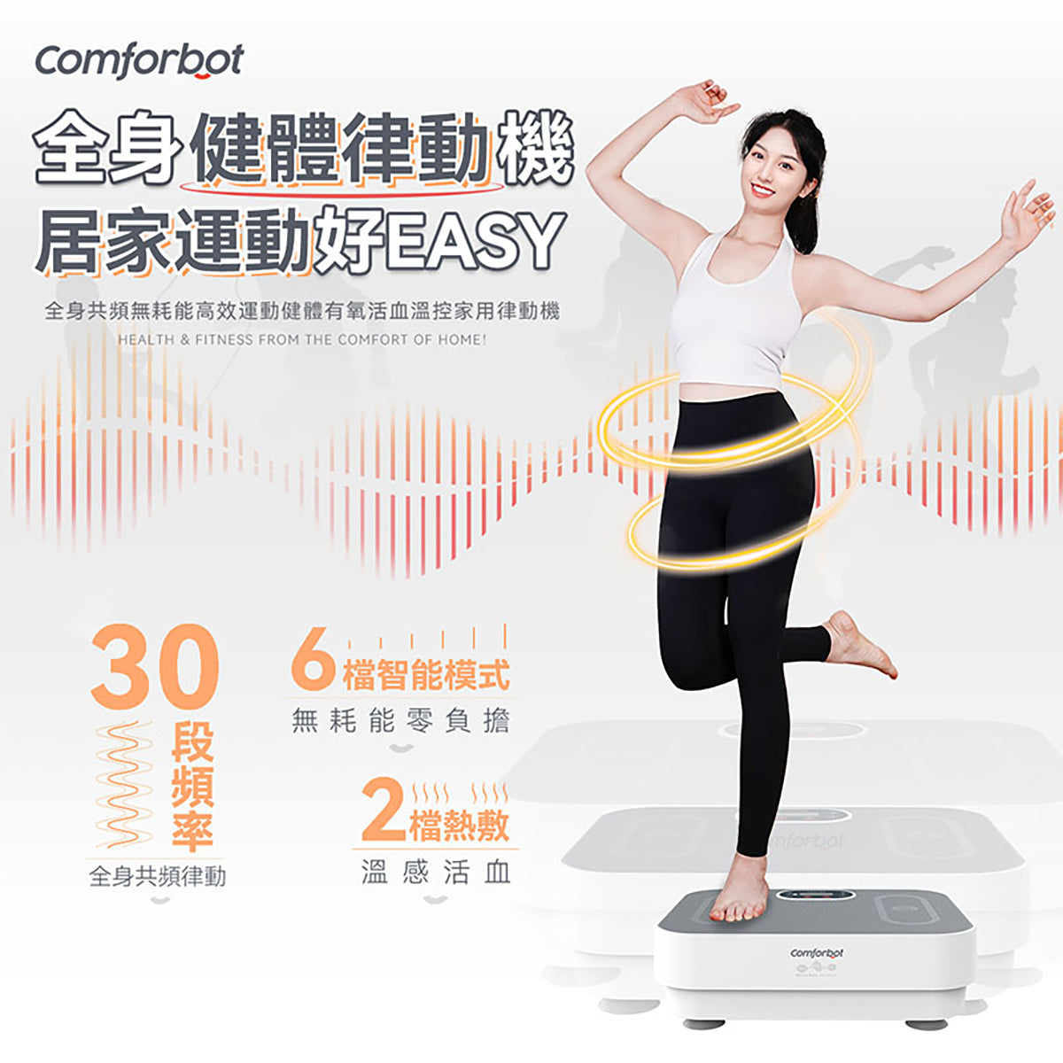 Comforbot Full Body Vibration Plate Machine for Home Use - Efficient Exercise, Aerobic Workout, Blood Circulation & Temperature Control | Ideal for Fitness, Weight Loss & Relaxation