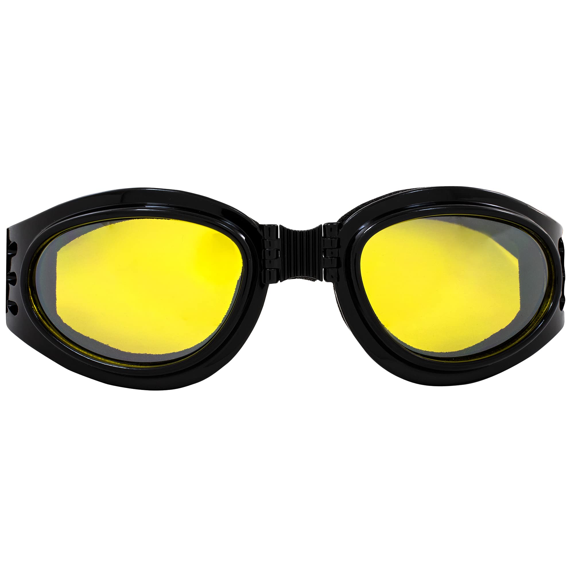 Global Vision 3 Foldable Motorcycle Goggles - Clear, Smoked & Yellow Mirrored Lenses for Burning Man Festival | UV Protection, Windproof Riding Glasses for Motorcycle, ATV, Snowmobile & Outdoor Adventures