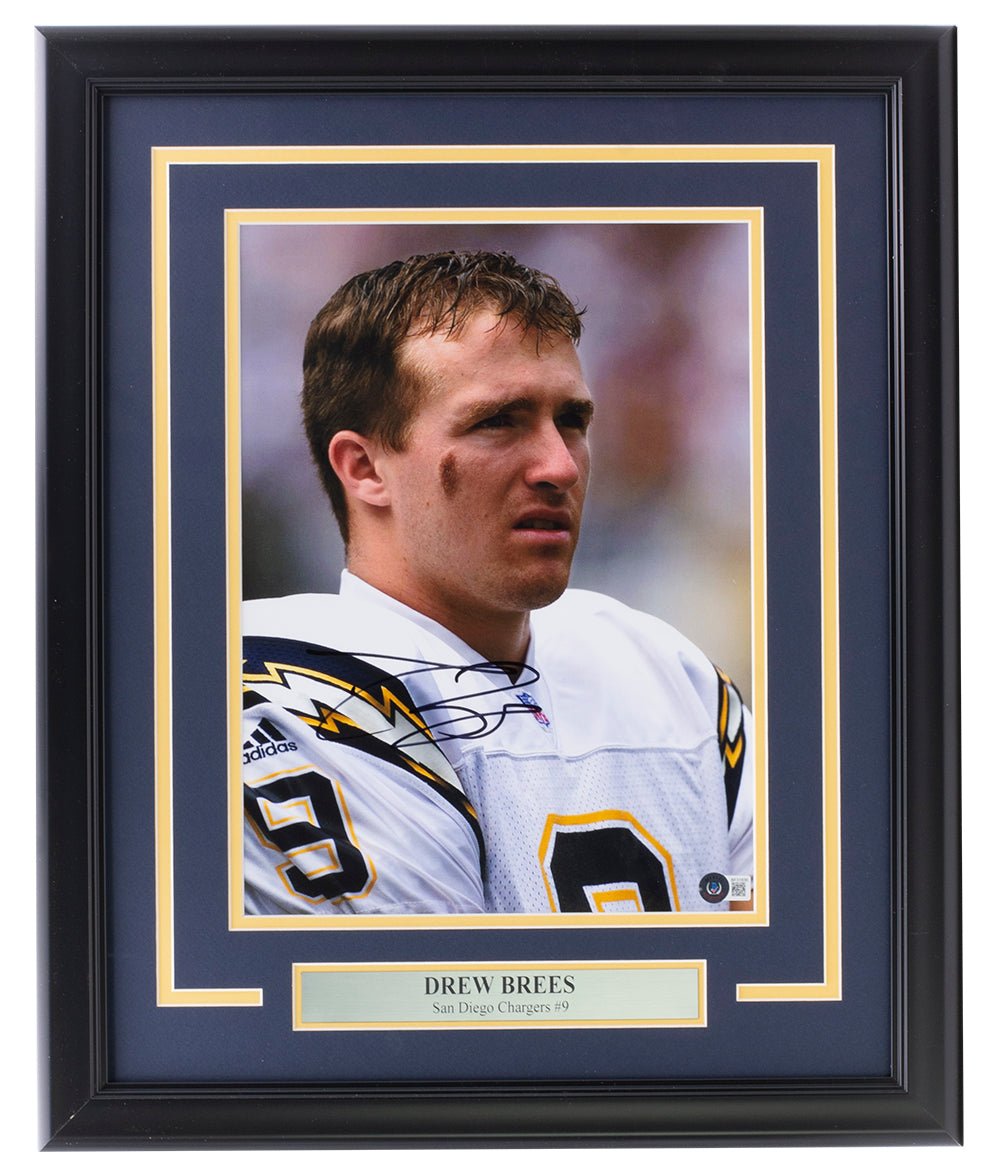 Drew Brees Autographed Framed 11x14 San Diego Chargers Photo - Authentic Signed Memorabilia for NFL Fans & Collectors - Perfect for Man Cave, Sports Bar, or Office Decor