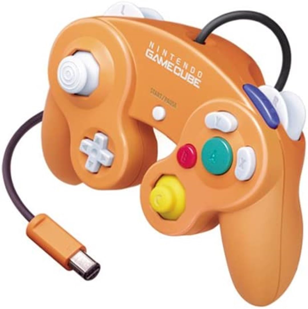 Official Nintendo GameCube Controller - Orange (Wired, Super Smash Bros Compatible) - Perfect for Gaming Tournaments & Retro Console Enthusiasts