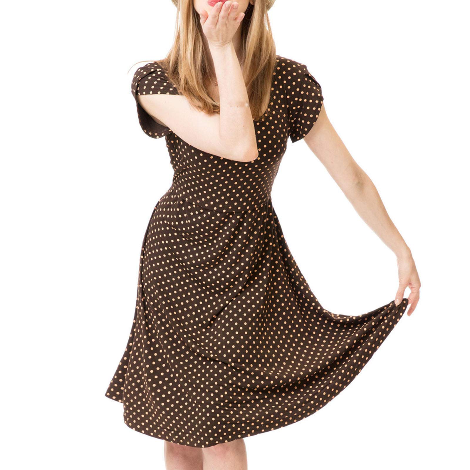 Polka Dot Maternity Dress for Women - Floral Lace Long Wedding Gown for Pregnant Brides, Baby Shower & Special Occasions