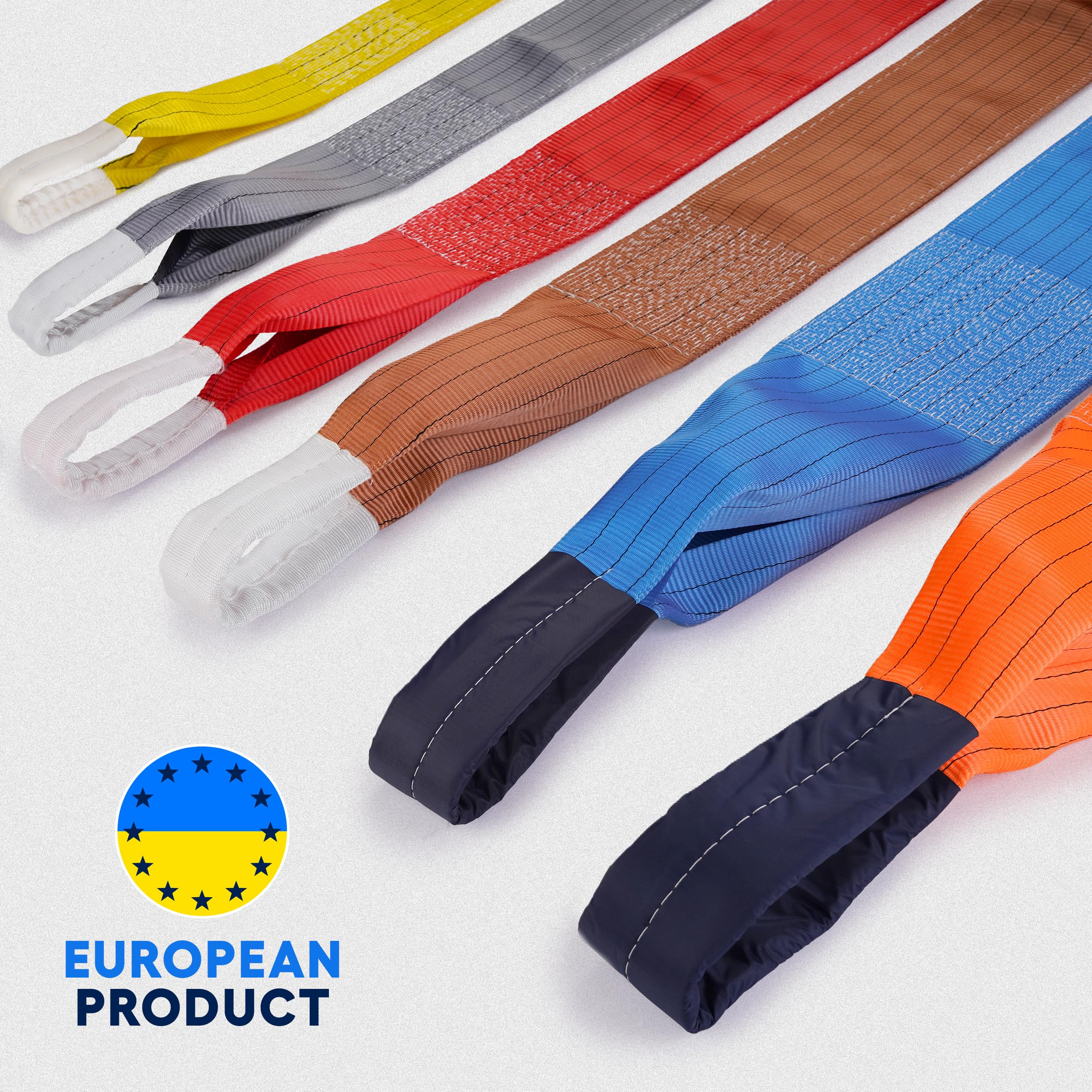 Heavy Duty Lifting Strap 17600 lbs Capacity - 20 ft Flat Polyester Web Sling with Eye & Eye Ends - Crane Strap for Construction, Rigging, Towing - Perfect for Heavy Equipment Moving, Warehouse Loading, Industrial Applications (9.4