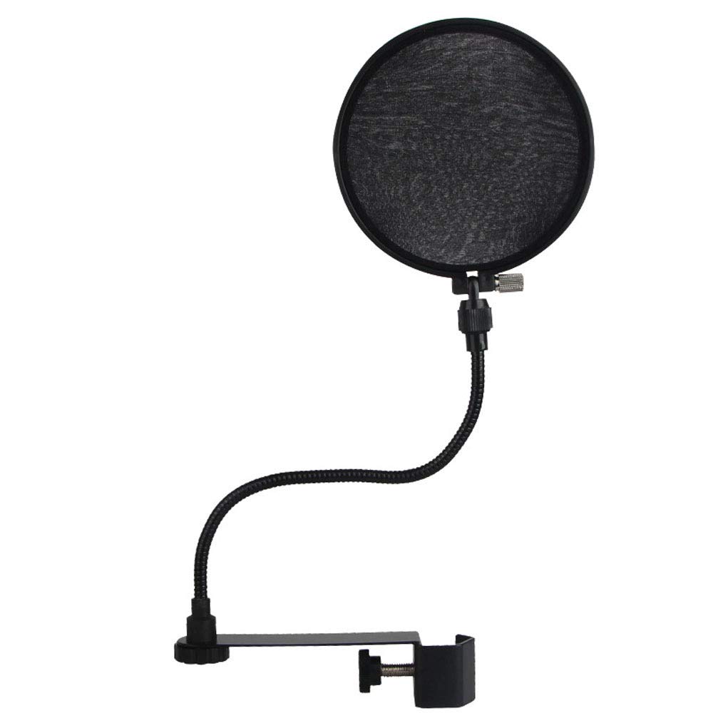 aoory Double-Layer Microphone Cover - Large Anti-Spray Windproof Pop Filter for Studio Recording & Live Streaming (Black)