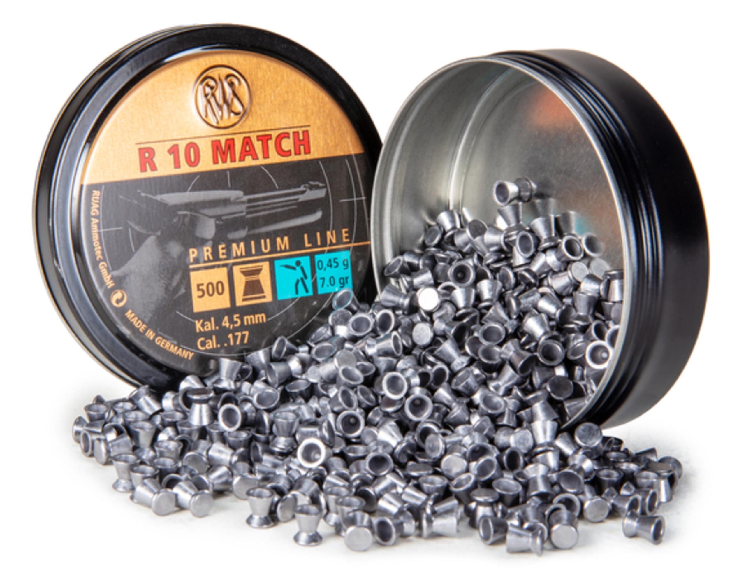 RWS 2315018 Competition Air Gun Pellets - 0.177 Caliber, 7.0 Grain Wadcutter for Precision Target Shooting | Perfect for Indoor/Outdoor Range Practice & Competitive Matches