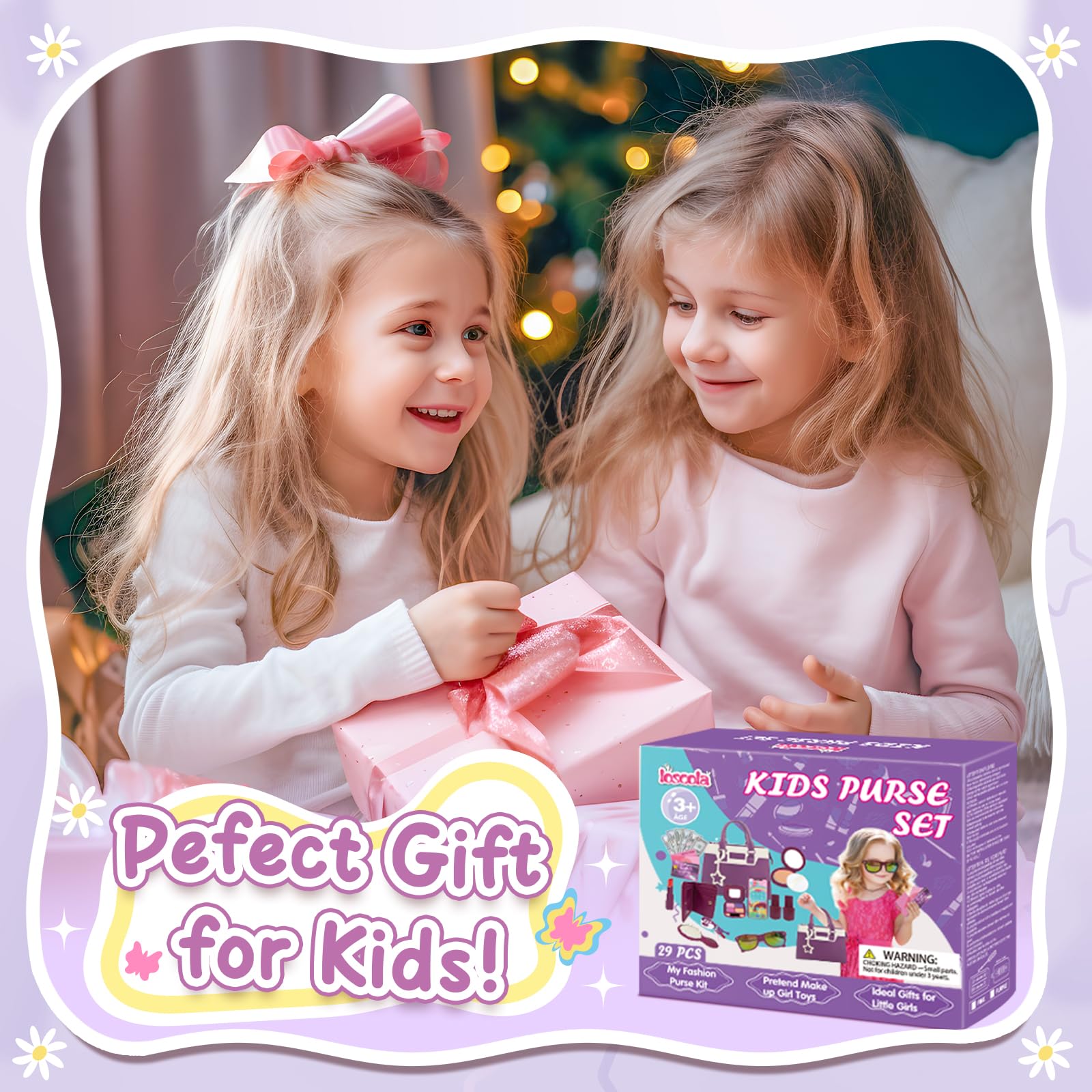 Little Girls Purse with Pretend Makeup - 29PCS Princess Toy Purse Set for Toddlers Age 3-6 | Perfect Christmas & Birthday Gift for 3+ Year Old Girls | Pretend Play, Dress-Up & Role-Playing Fun