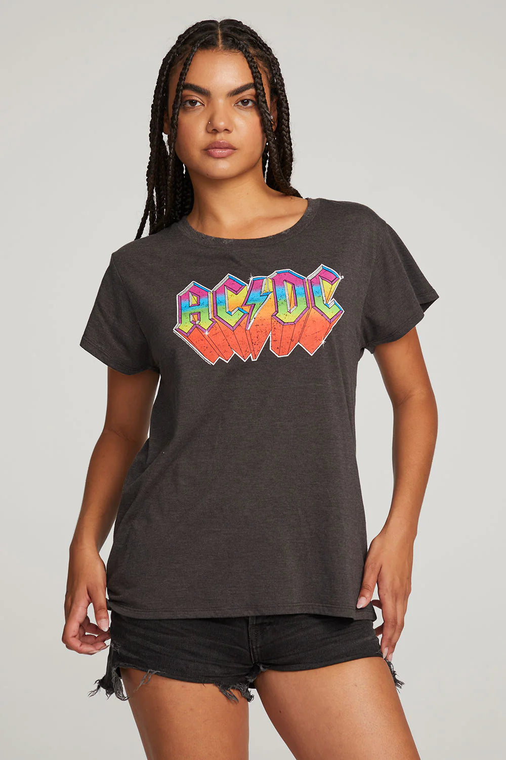 AC/DC Classic Logo Vintage Black T-Shirt for Men - Rock Band Merchandise, Retro Graphic Tee for Concerts & Casual Wear