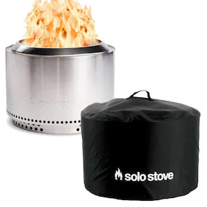 Solo Stove Yukon 27 Inch Fire Pit with Stand & Shelter 2.0 Bundle - Smokeless Outdoor Fire Pit for Backyard, Camping, and Patio Gatherings