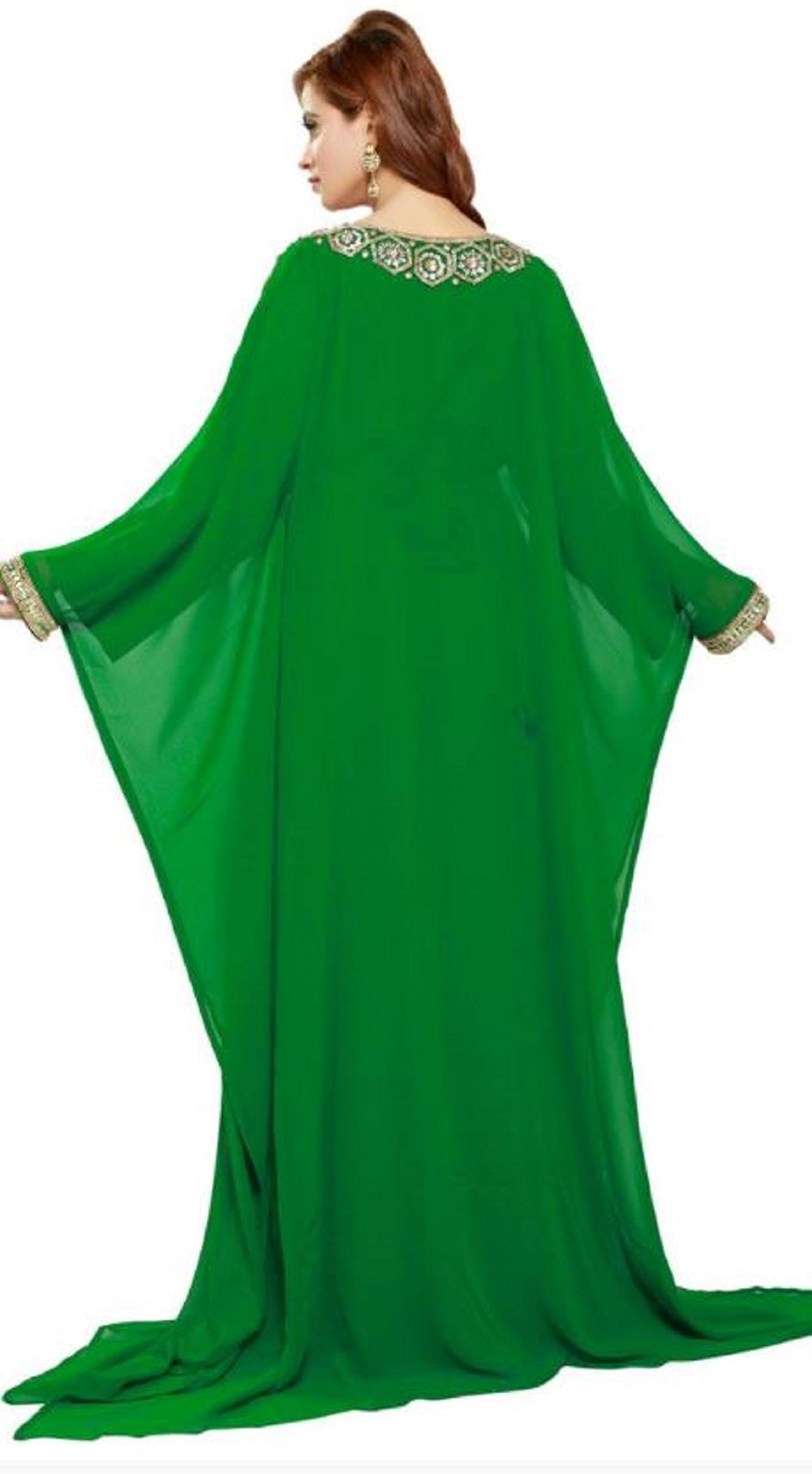 Elegant Women's Kaftan Maxi Dress - Flowy Evening Gown for Wedding, Cocktail Party & Special Occasions - Plus Size Boho Chic Beach Cover Up & Lounge Wear