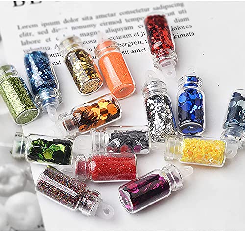 Shidara Nail Art Decorations Kit - 48pcs Mini Glass Bottles, Caviar Beads, Glitter Charms & Sequins for DIY Nails, Jewelry Making & Crafts | Various Styles | Perfect for Home Salon, Party Nails & Gift Ideas