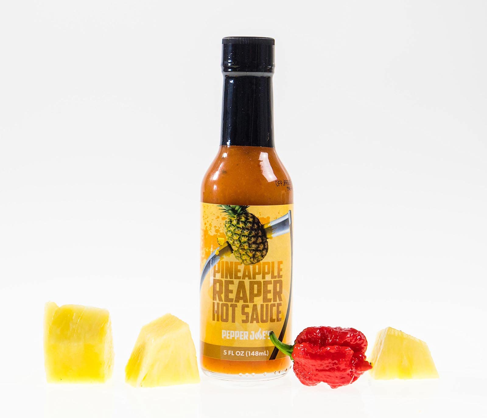 Pepper Joe’s Pineapple Reaper Hot Sauce – Premium Carolina Reaper Sauce with World’s Hottest Chili Pepper & Ripe Pineapple – 5oz Bottle – Perfect for Tacos, Wings & BBQ – Spicy Gourmet Gift
