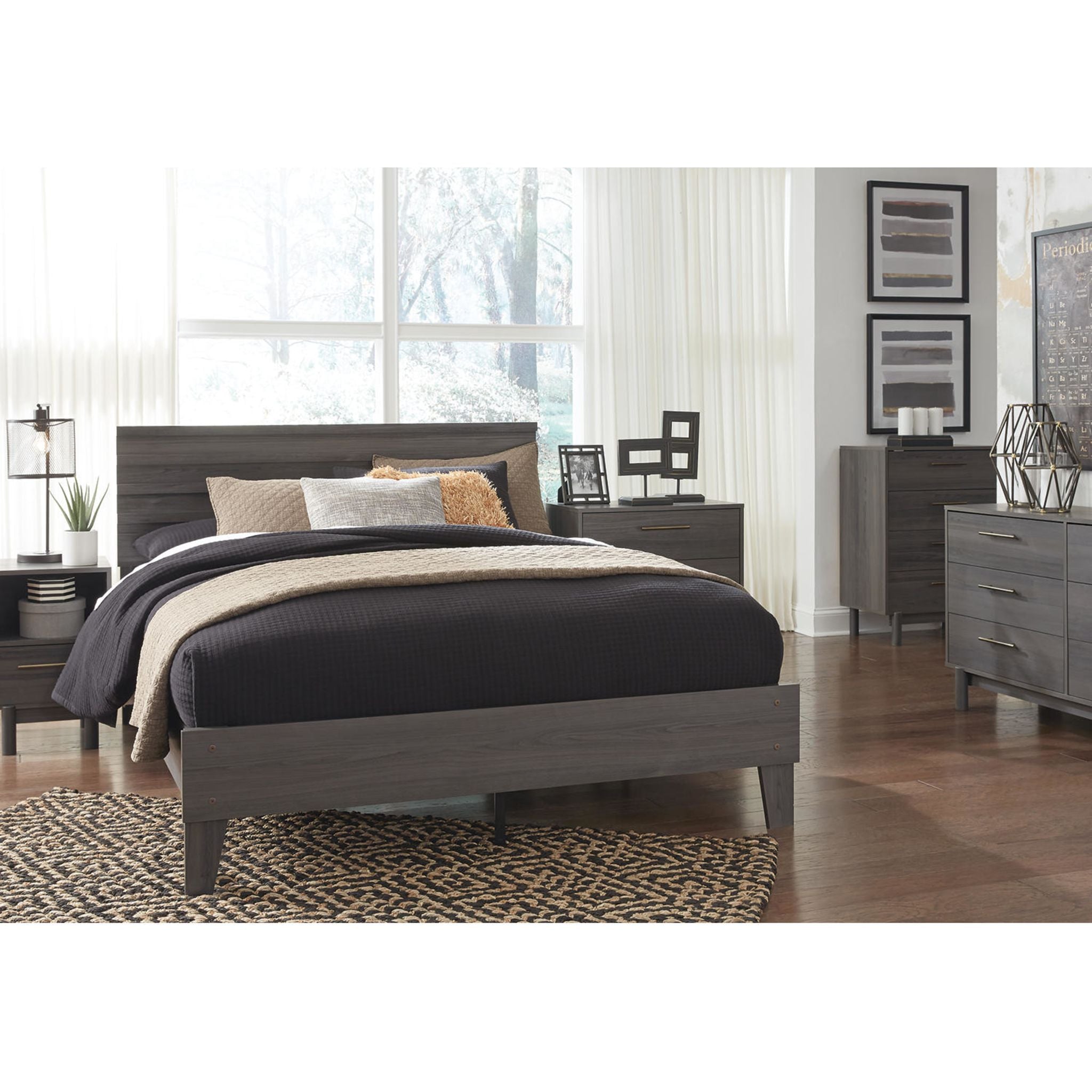 Brymont Queen Platform Bed Frame with Headboard - Modern Wooden Bed Frame for Bedroom, Sturdy & Noise-Free, Easy Assembly - Perfect for Master Bedroom, Guest Room, or Apartment