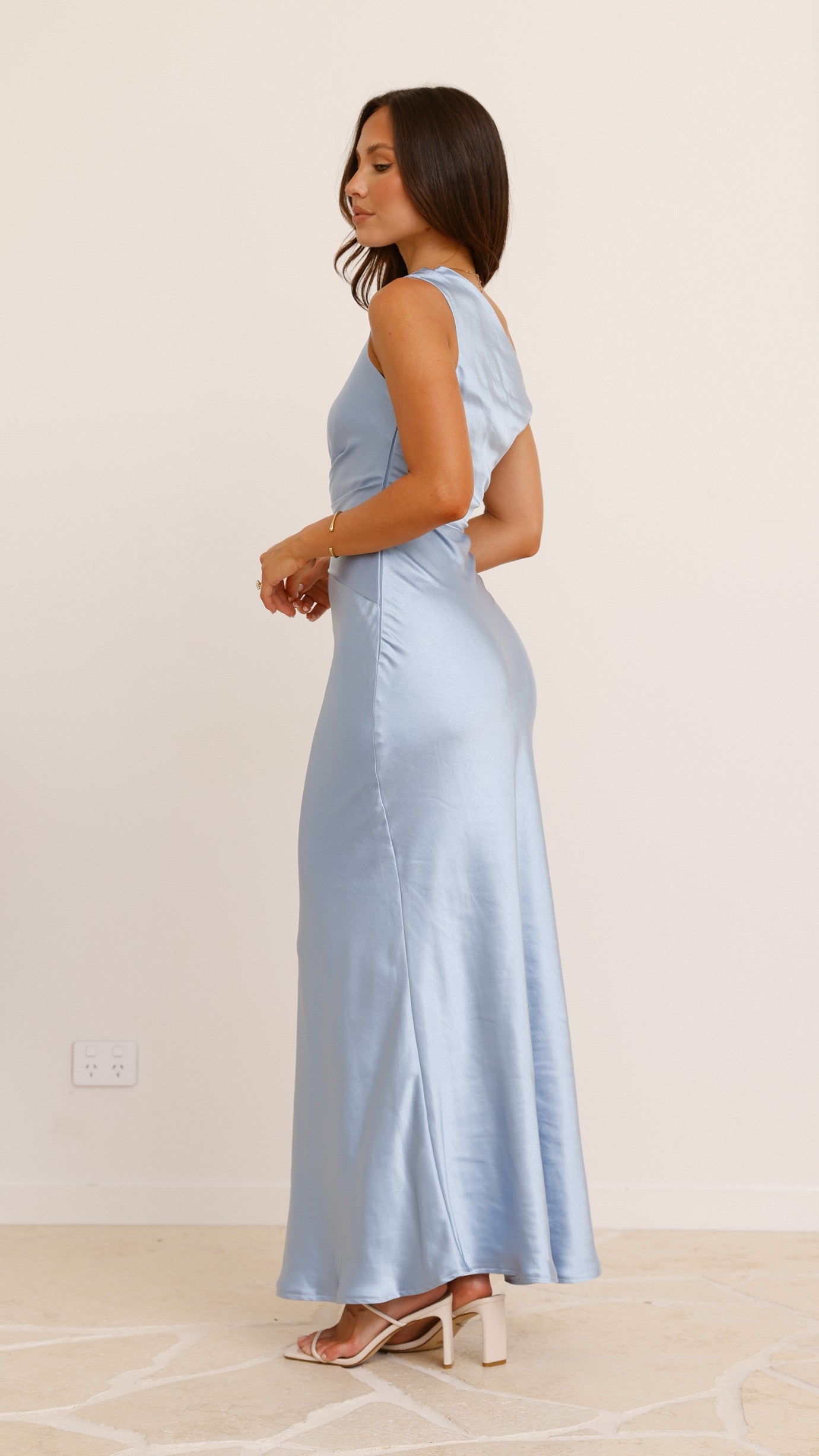 Auria Off Shoulder Maxi Dress for Women - Flowy Long Summer Dress in Blue | Perfect for Beach Vacations, Weddings & Date Nights