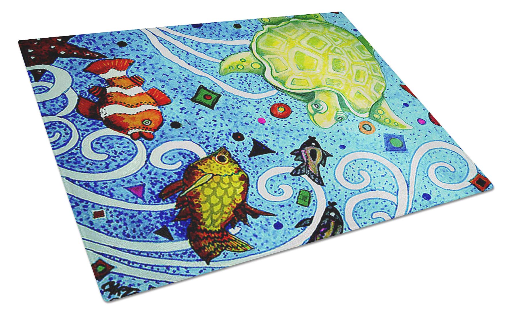 Turtle Time Tempered Glass Cutting Board - Large Decorative Kitchen Chopping & Serving Board - Durable Scratch-Resistant Glass Cutting Surface - Perfect for Meal Prep, Charcuterie & Home Decor