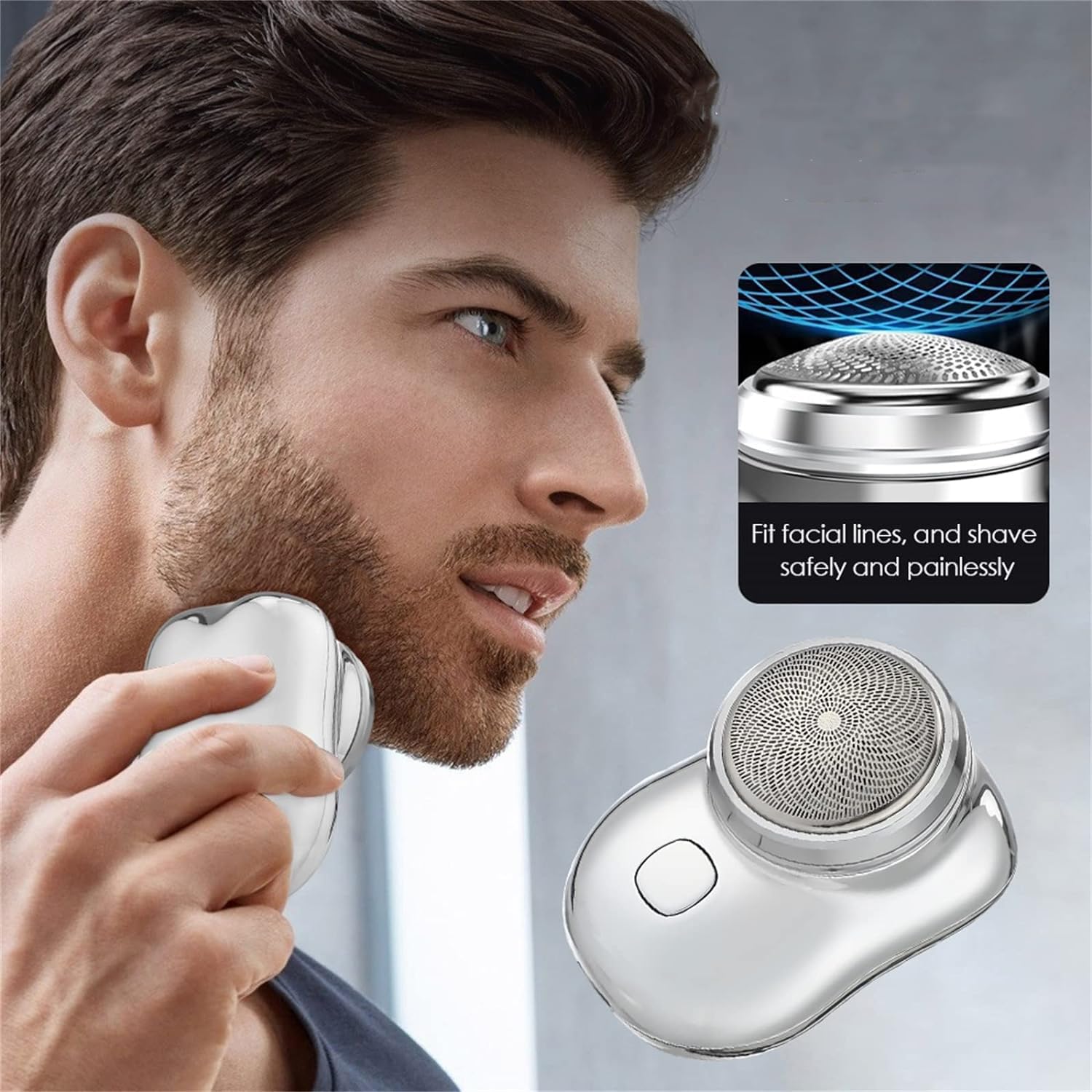 Zao Mini Electric Shaver for Men 2023 - Portable USB Rechargeable Facial Hair Trimmer, Waterproof & Washable Travel Shaver - Perfect for Home, Office & On-the-Go Grooming (Gradient Color) | Quick Stubble Removal & Beard Shaping Tool