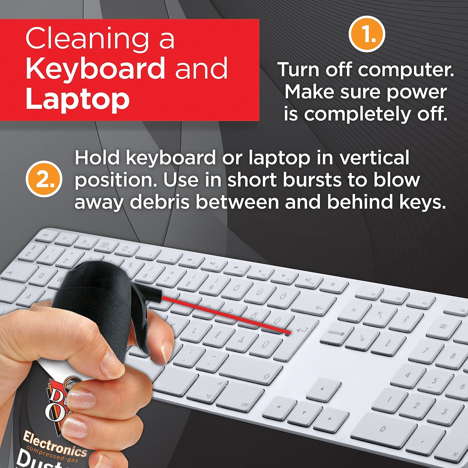 Dust-Off DPSJC Disposable Compressed Gas Duster, 3.5 oz Can - Clean Electronics, Keyboards & Sensitive Devices - Perfect for PC, Laptop & Office Maintenance