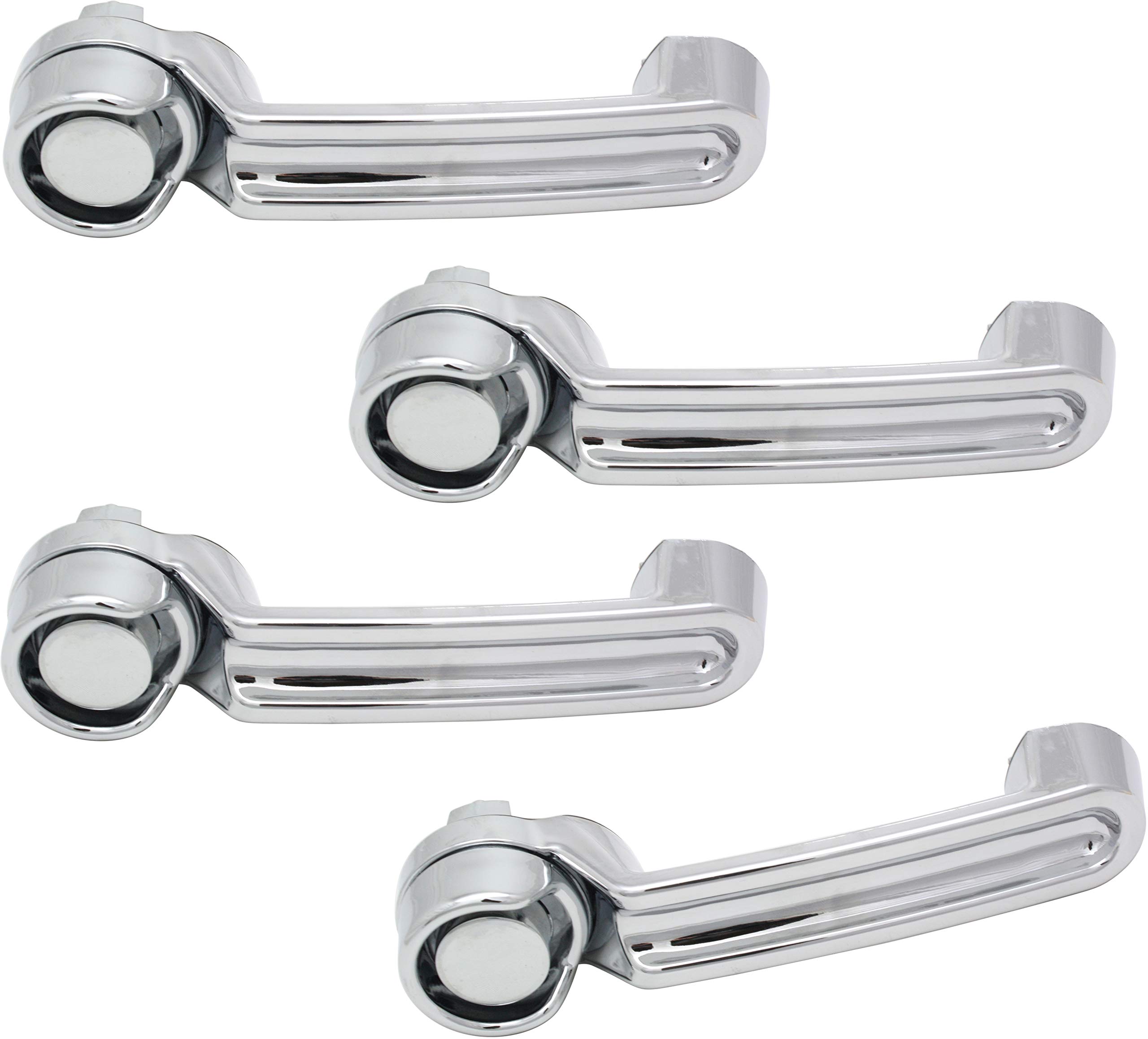 Garage-Pro Chrome Front & Rear Exterior Door Handle Set (4-Piece) for 2007-2017 Jeep Wrangler JK, 2008-2012 Jeep Liberty, 2007-2011 Dodge Nitro - Driver & Passenger Side Replacement - Durable Plastic Construction for Off-Road & Daily Driving