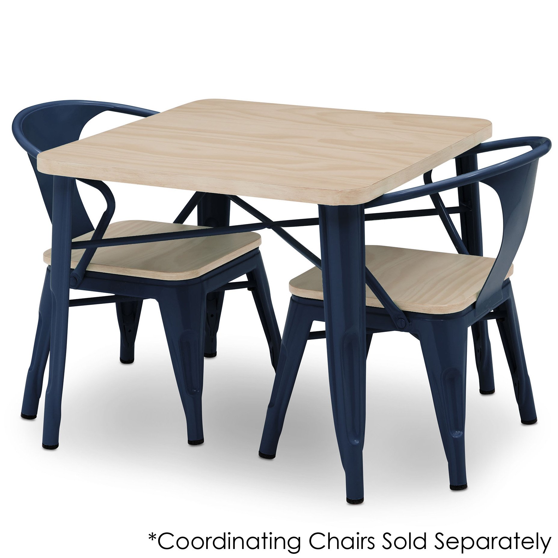 Delta Children Bistro Kids Play Table - Sturdy Wooden Activity Table for Arts & Crafts, Snack Time, Homeschooling & Homework | Perfect for Playrooms, Classrooms & Daycares | Navy & Driftwood Design