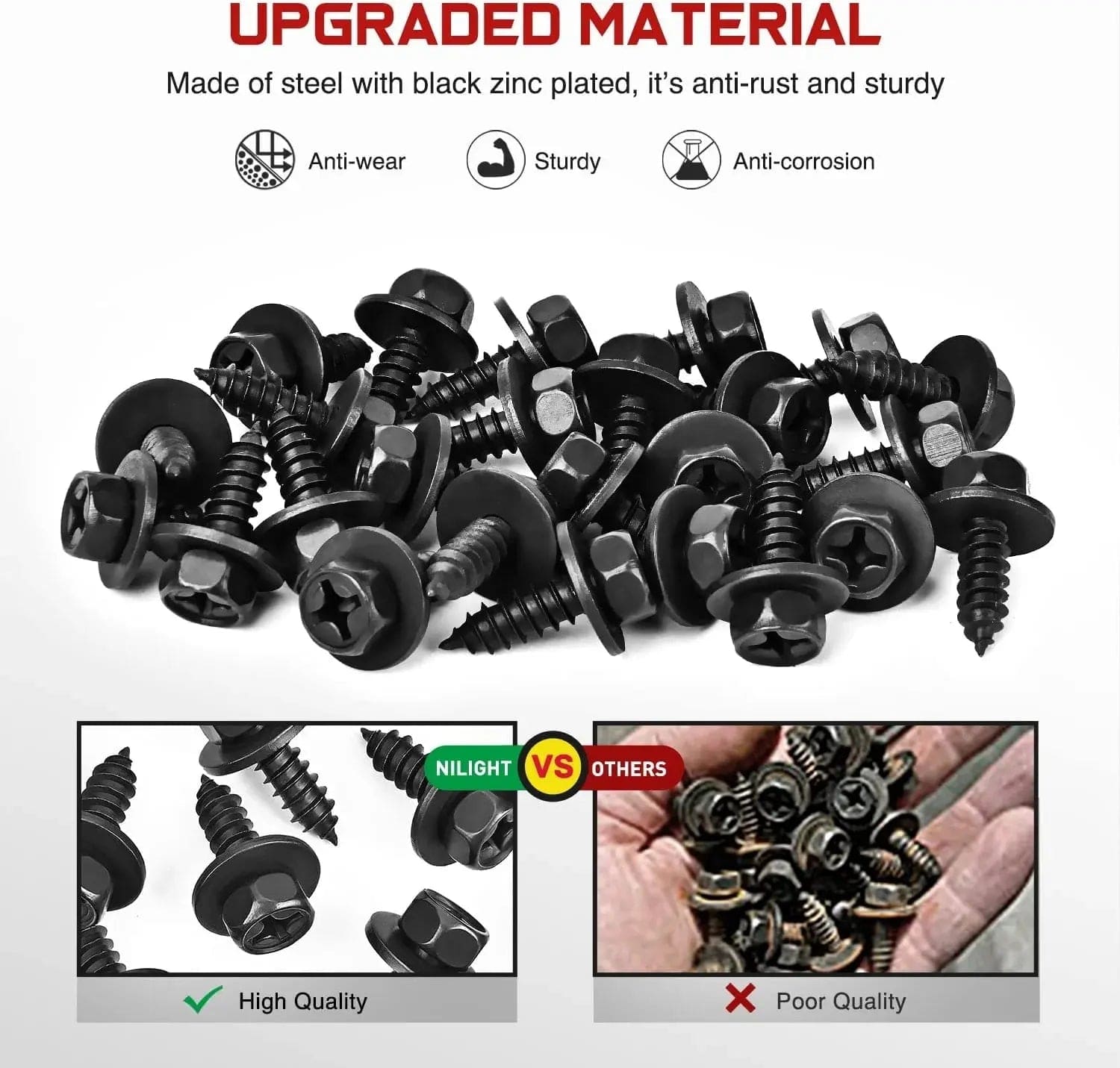 25 Pcs 9.8mm Hole 6mm Hex Head Screw Bolts for Toyota Avalon Camry Corolla Lexus - Bumper Cover Splash Shield Mud Guard Replacement (90159 60498) | Perfect for Auto Repair & DIY Car Maintenance