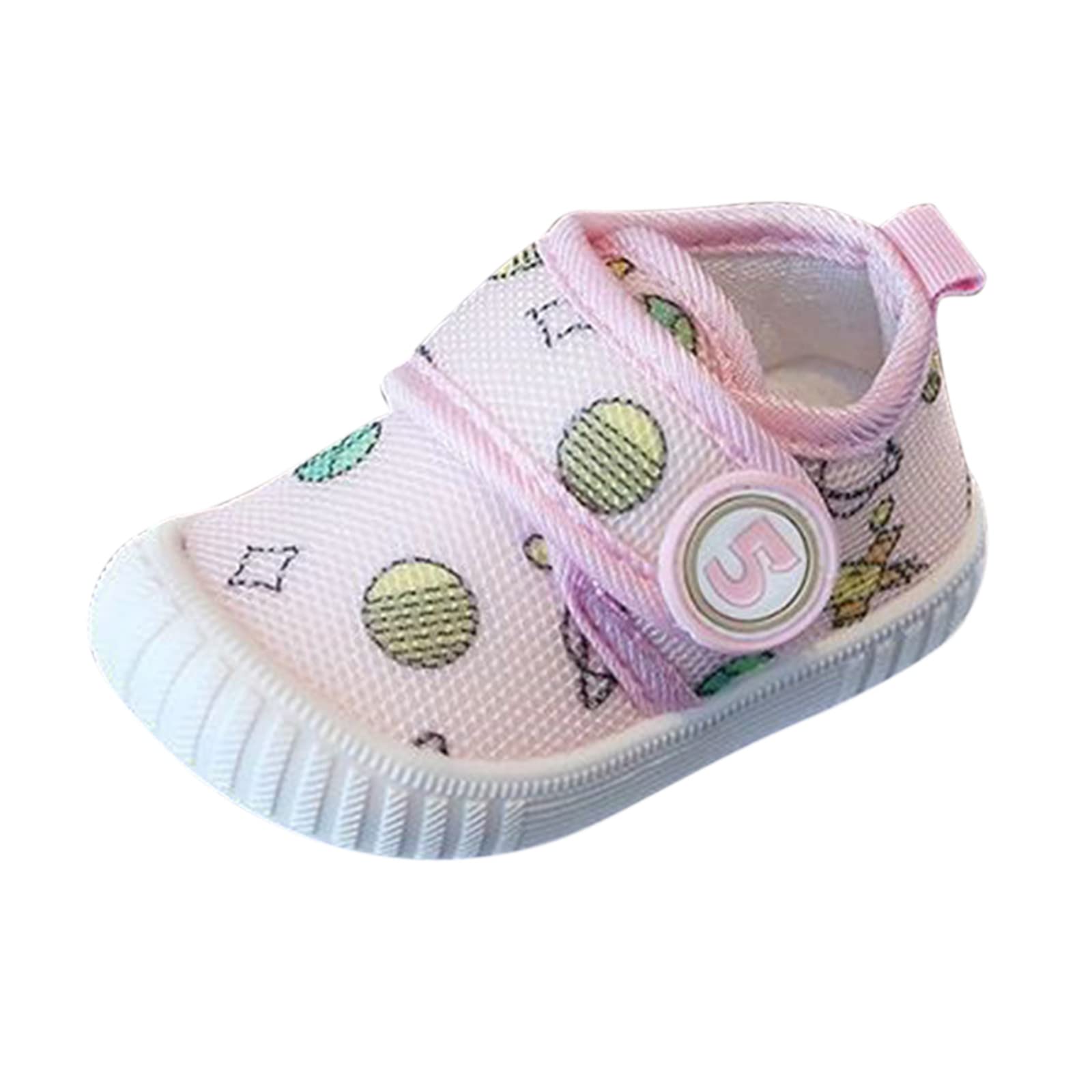**Non-Slip Baby Sneakers for Toddlers - Soft Rubber Sole Walking Shoes for Boys & Girls (Pink, 6-12 Months) - Perfect for Outdoor Play, First Steps & Daily Comfort**