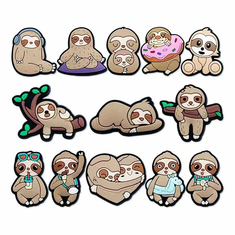 Adorable Sloth Shoe Charms for Crocs - Fun Jibbitz Accessories for Kids, Women & Men - Perfect for Sandals, Shoes & Party Favors - Great Gift Idea for Animal Lovers & Crocs Fans (Use for Everyday Wear, Beach Outings & Themed Parties)