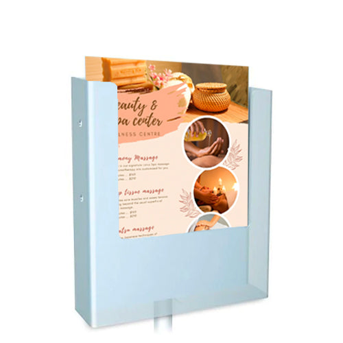 22x28 Modern Poster Display Stand - Double Sided Top Load Sign Holder with Adjustable Height, Black & Silver Floor Stand for Retail Stores, Events & Trade Shows - Durable Indoor Advertising Solution