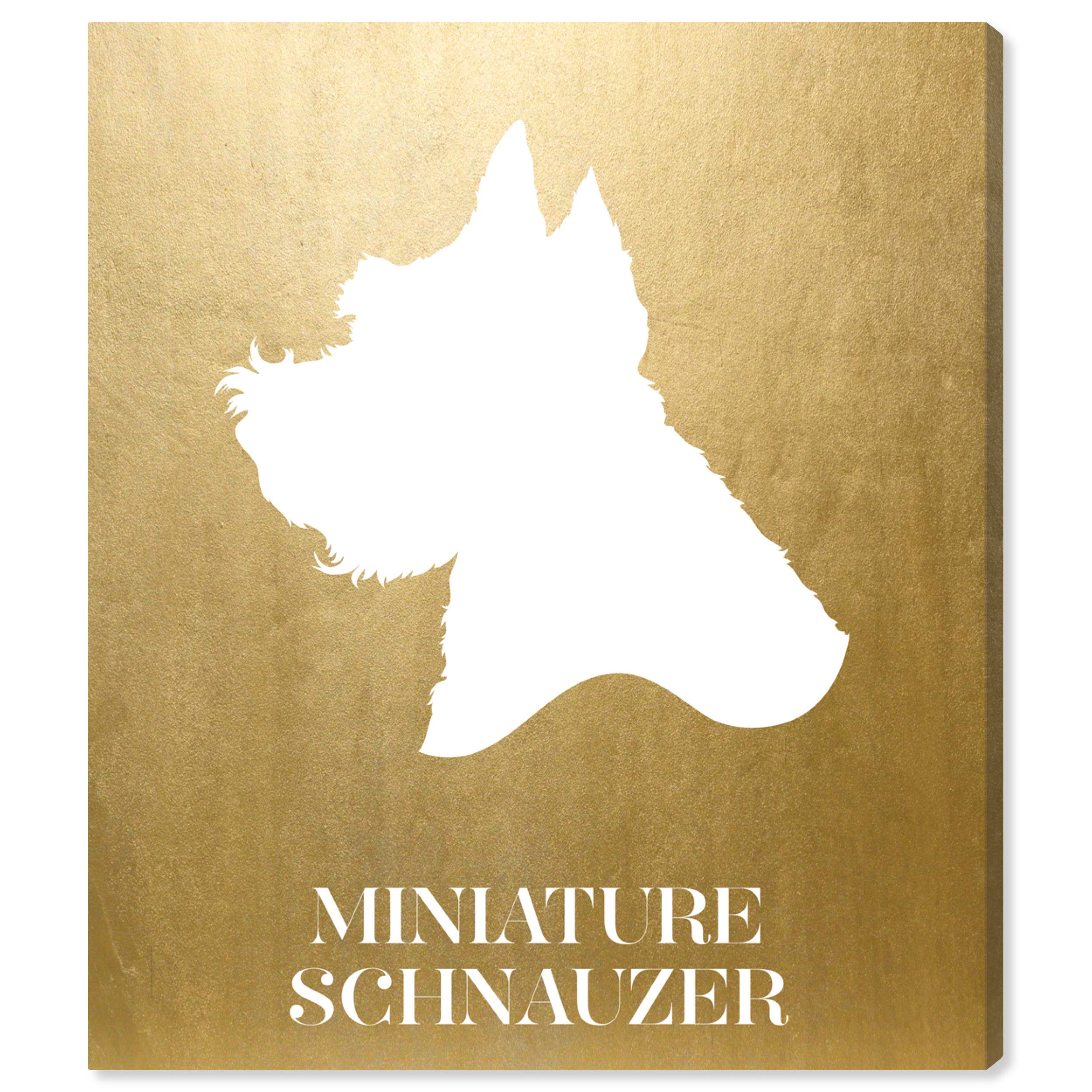 Oliver Gal Artist Co. Miniature Schnauzer Inverted Wall Art Canvas Print - 30x36 Inches Gold & White Modern Home Decor - Perfect for Living Room, Bedroom & Office Decorations