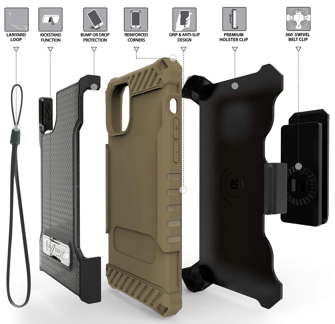 Military Grade Rugged Case with Clip for iPhone 11 Pro Max (2019, 6.5