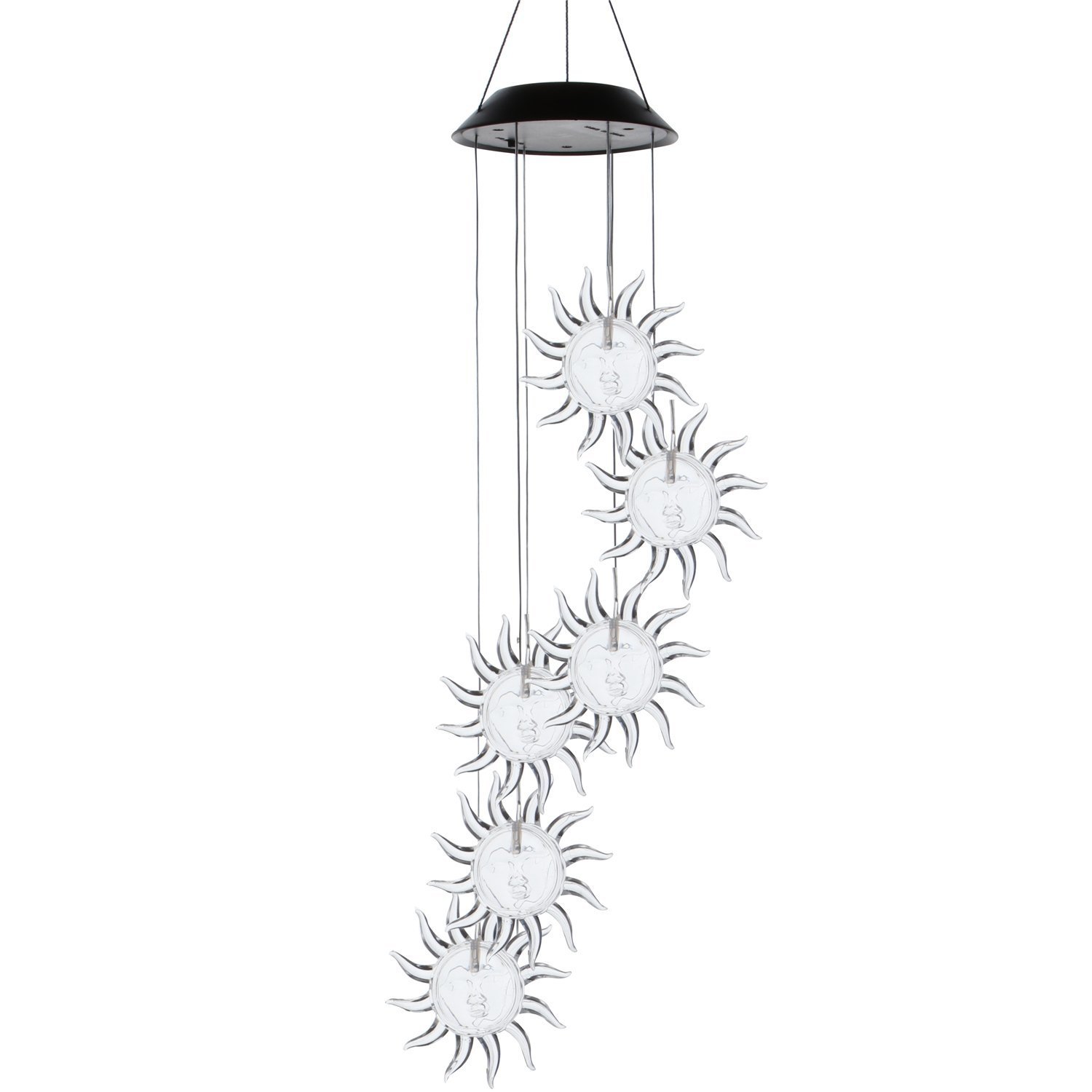 Solar Wind Chime Lights - Warm White LED Hanging Wind Bell with Spinning Hook for Patio, Garden & Home Decoration | Outdoor Night Lighting & Relaxing Ambience