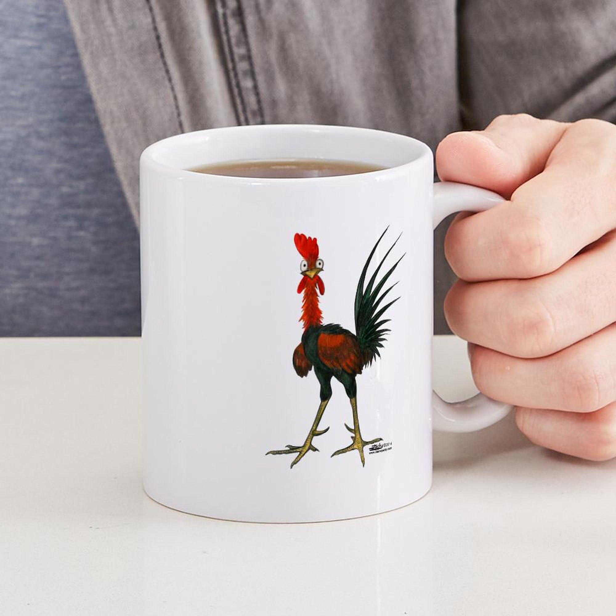 Crazy Rooster Ceramic Coffee Mug 11 oz (325 ml) - Funny Novelty Gift for Coffee Lovers, Perfect for Home, Office & Gifts