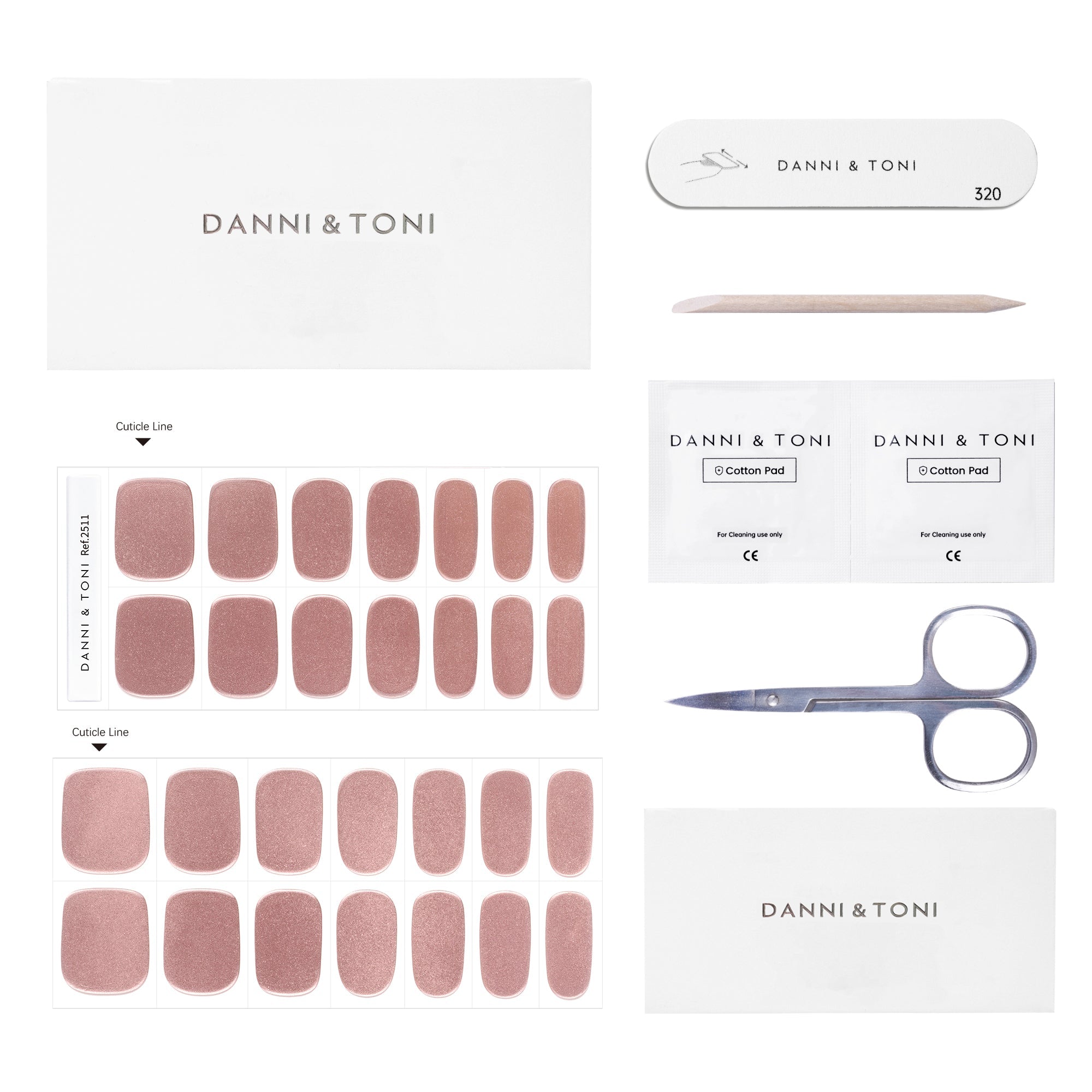 Sophisticated Mauve Metallic Semi-Cured Gel Nail Strips with Champagne Shine | Long-Lasting DIY Nail Art for Parties, Weddings & Special Occasions