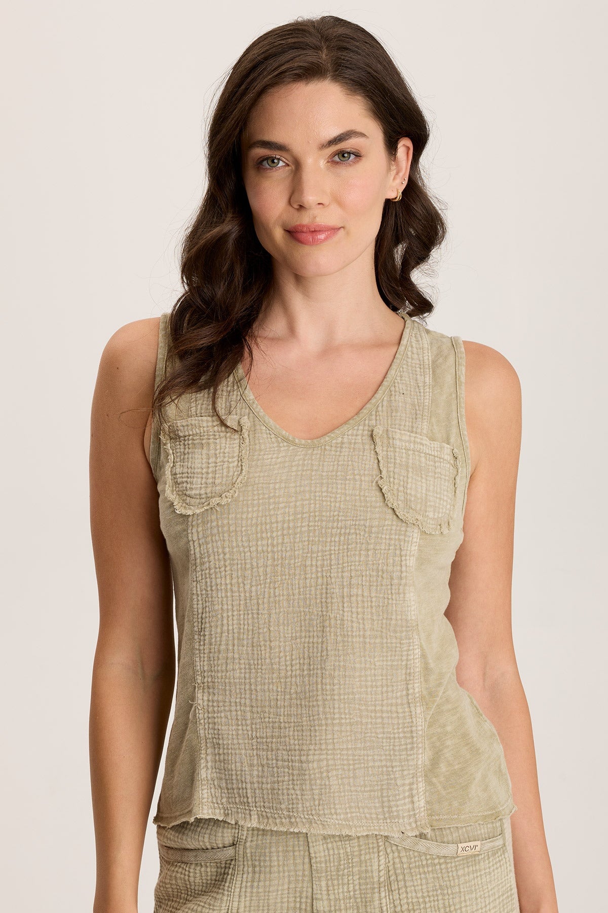 Kirkley Women's V-Neck Gauze Tank Top - Soft Jersey Fabric, Breathable & Comfortable for Summer, Yoga, and Casual Wear
