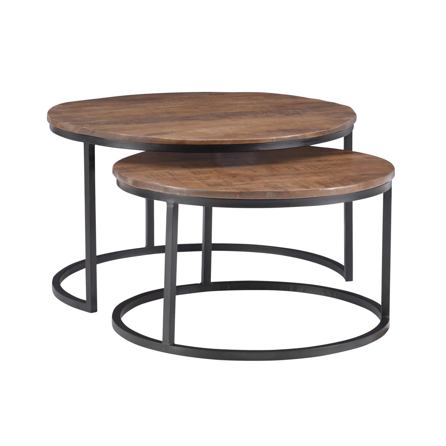 Weston Modern Nesting Coffee Tables Set of 2 - Brown Wooden Side Tables for Living Room - Perfect for Small Spaces, Coffee Table Decor & Lounge Furniture