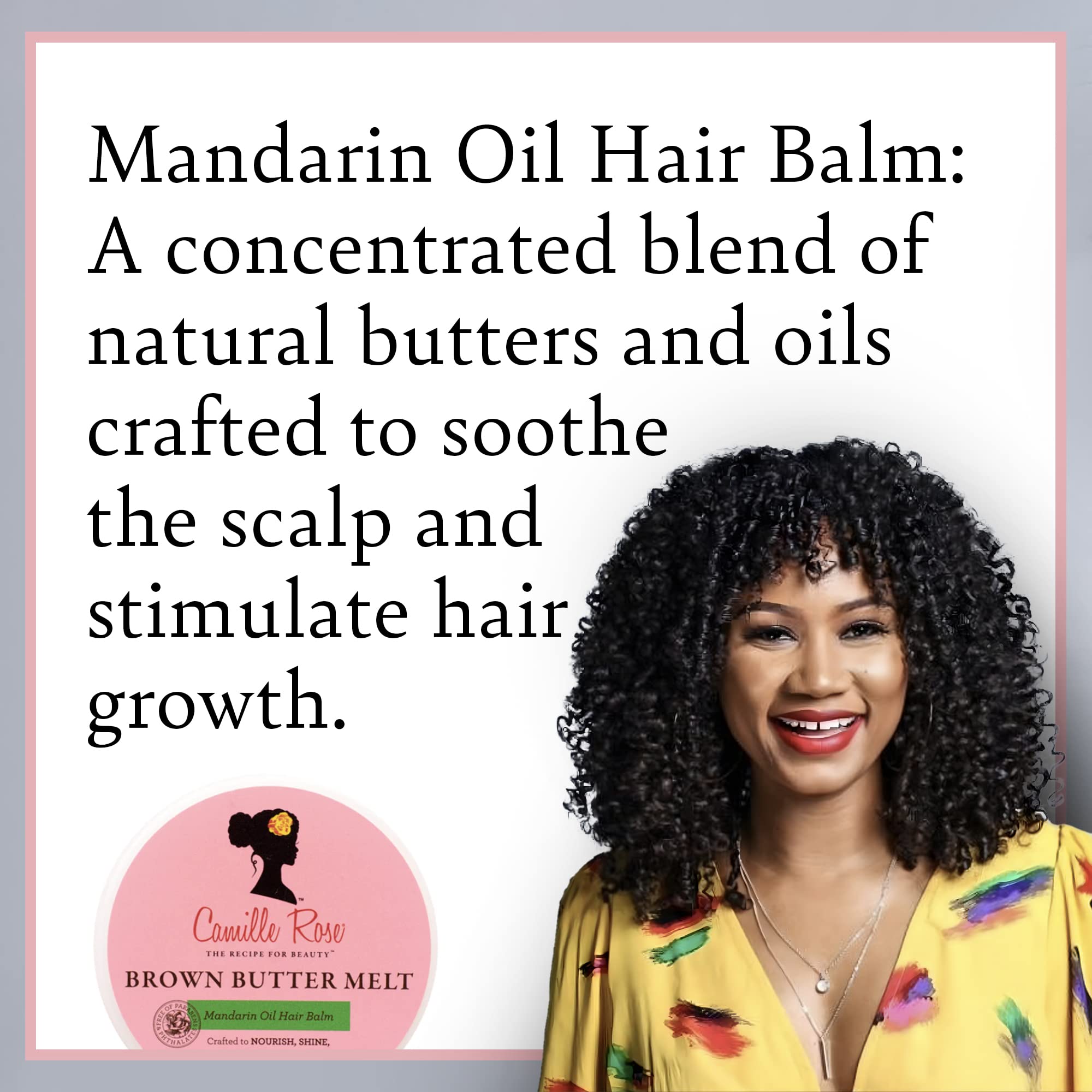Camille Rose Brown Butter Melt - Signature Collection, 4 oz | Deep Conditioning Hair Mask for Natural & Curly Hair | Perfect for Dry Scalp & Damaged Hair Repair