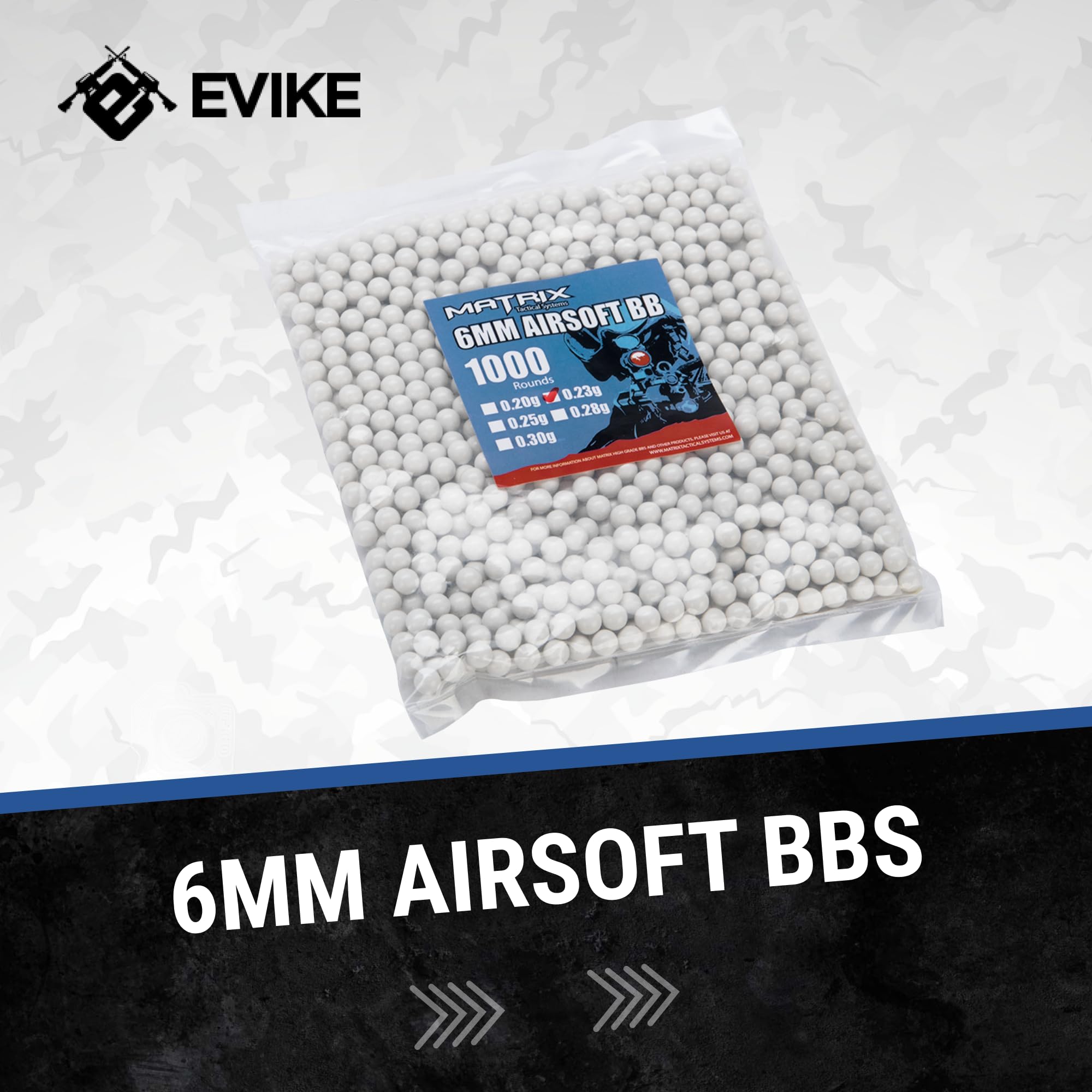 Matrix Match Grade 6mm Airsoft BBs - High Precision 0.25g & 0.30g for Outdoor Shooting & Training | Evike Airsoft Premium Quality Pellets