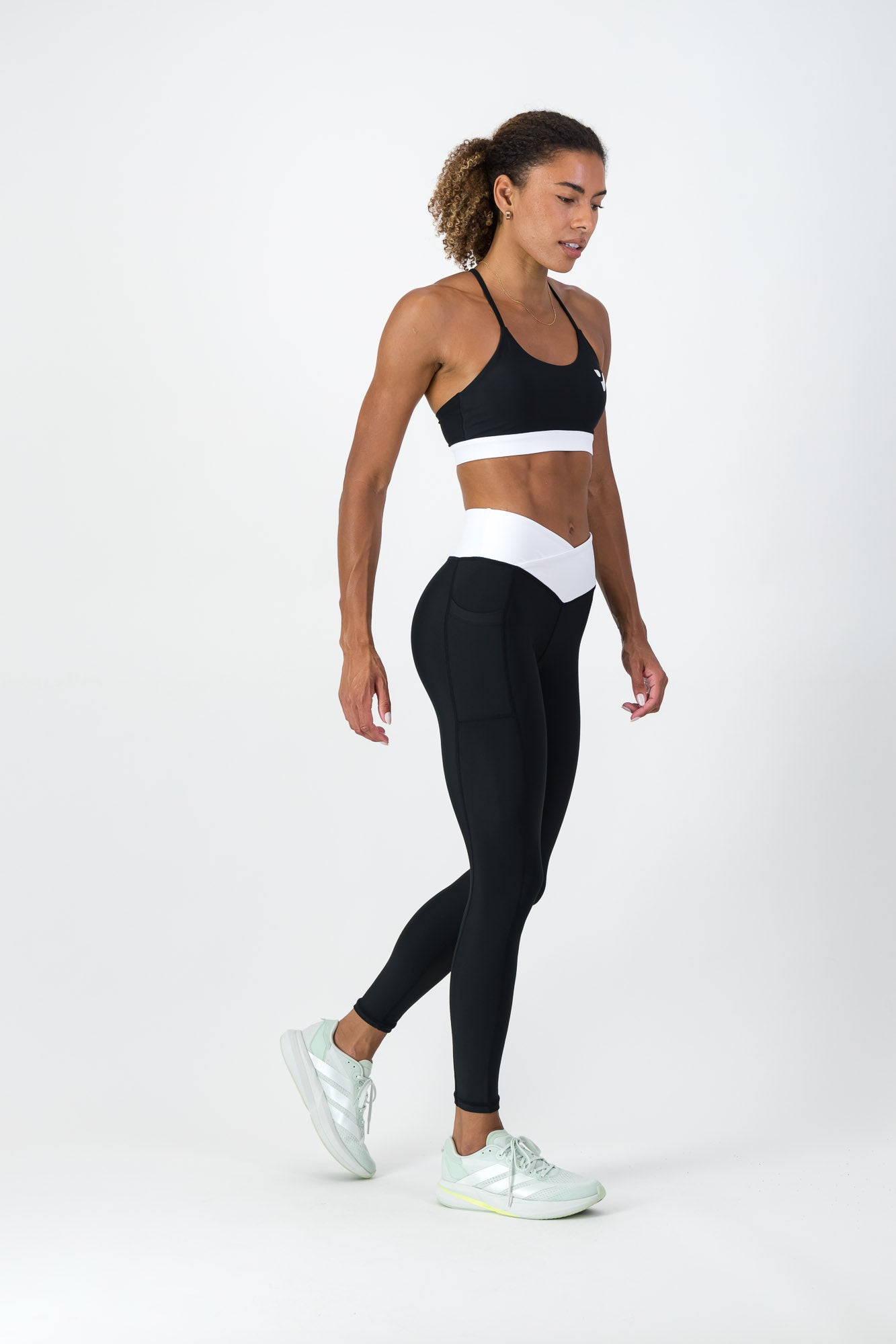 Black 'V Cut' High-Waist Leggings for Women - Comfortable & Stretchy Yoga Pants for Workout, Running, and Lounge Wear