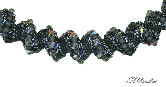 Black Diamond Bead Art Necklace for Women - Elegant Handmade Jewelry Gift for Birthday, Anniversary & Special Occasions | Perfect for Evening Parties, Weddings & Date Nights