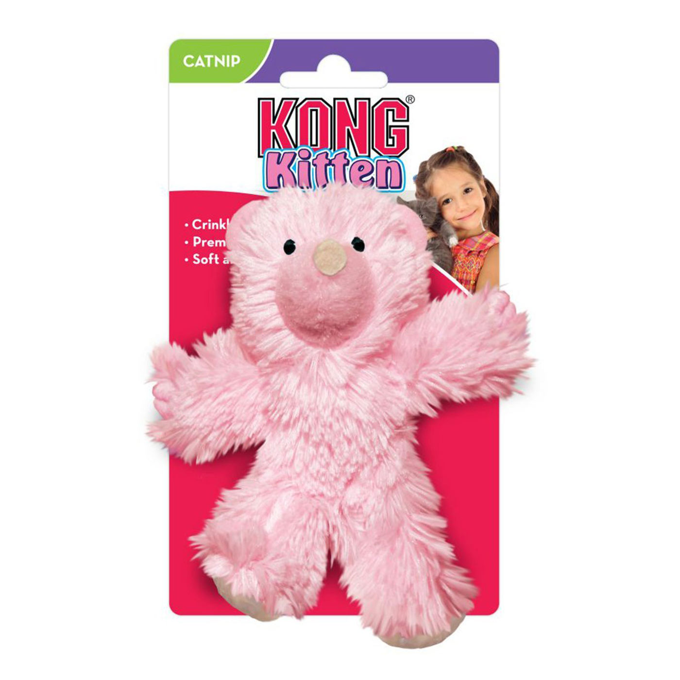 KONG Assorted Catnip Kitten Teddy Bear - Soft Plush Cat Toy with Natural Catnip for Play & Cuddling - Perfect for Kittens & Adult Cats Indoor Playtime