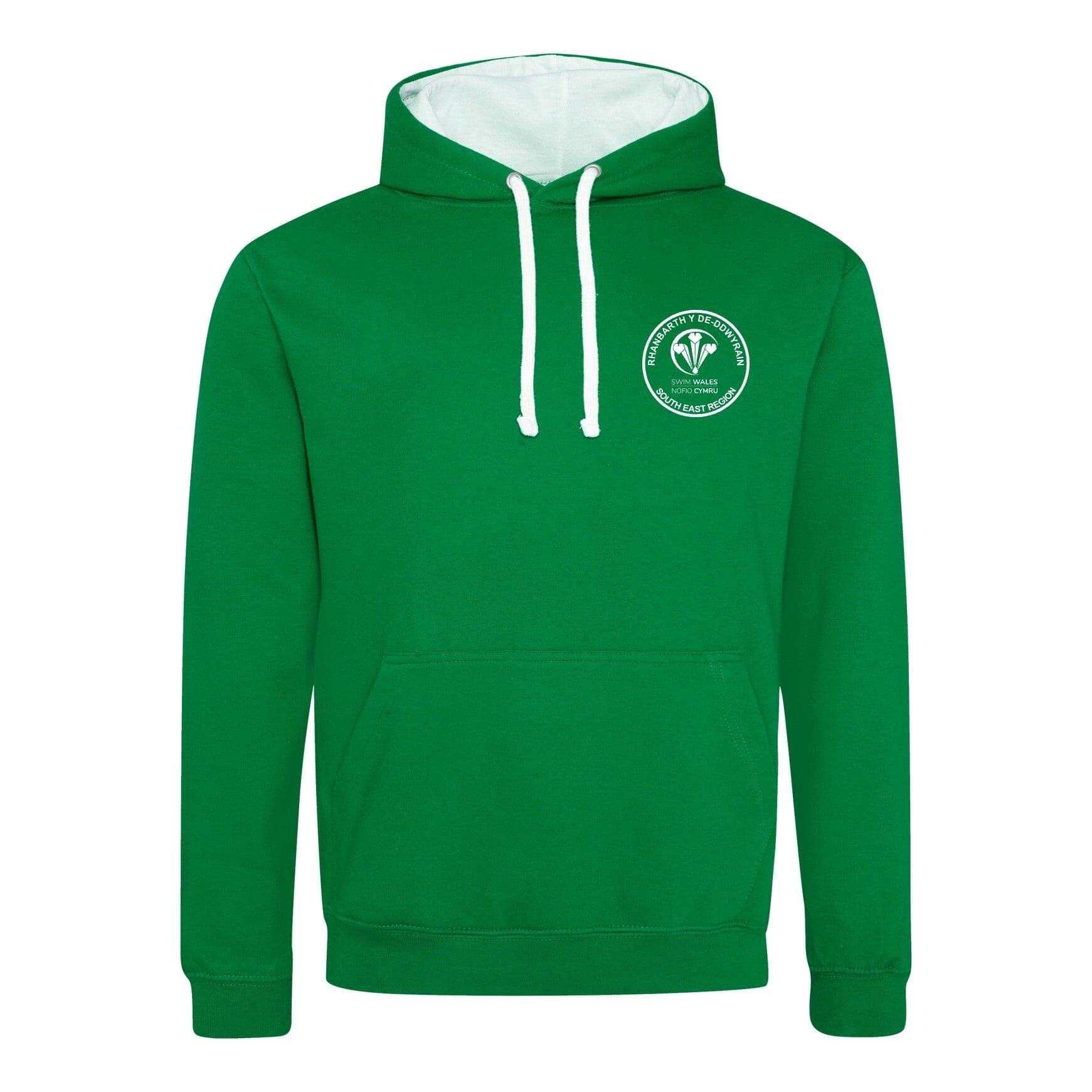 Swim Wales South East Regional Racing Series 2025 Hoodie - Kelly Green/Arctic White - Comfortable Athletic Pullover for Swimming Competitions & Team Spirit