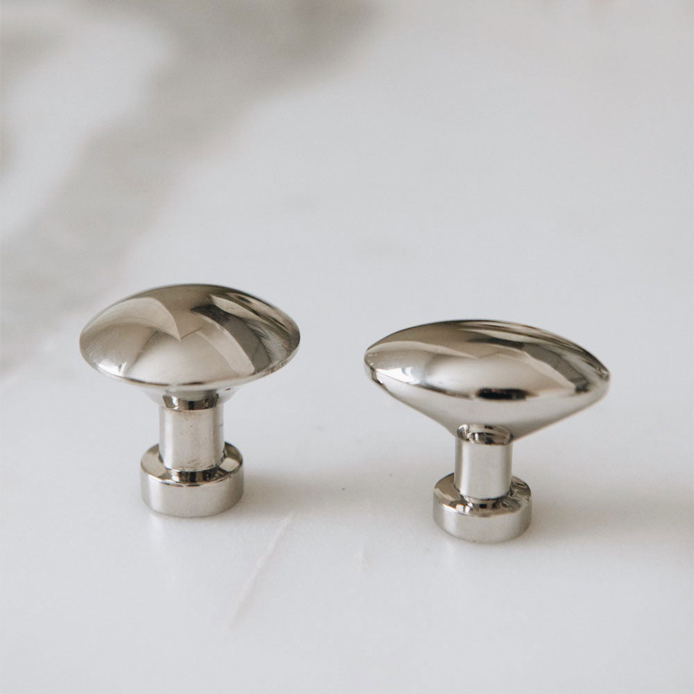 Roan Iris Polished Nickel Cabinet Knob - Elegant Hardware for Kitchen Cabinets, Dressers & Furniture (Set of 10) - Perfect for Home Renovation and DIY Projects
