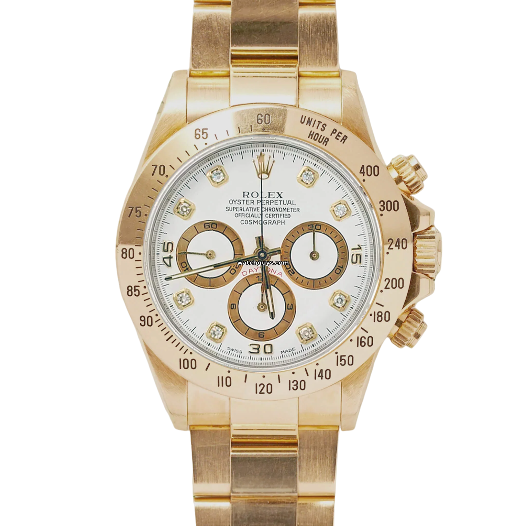 Rolex Daytona Zenith 16528 White Diamond Watch - Luxury Men's Chronograph Timepiece for Business & Formal Occasions