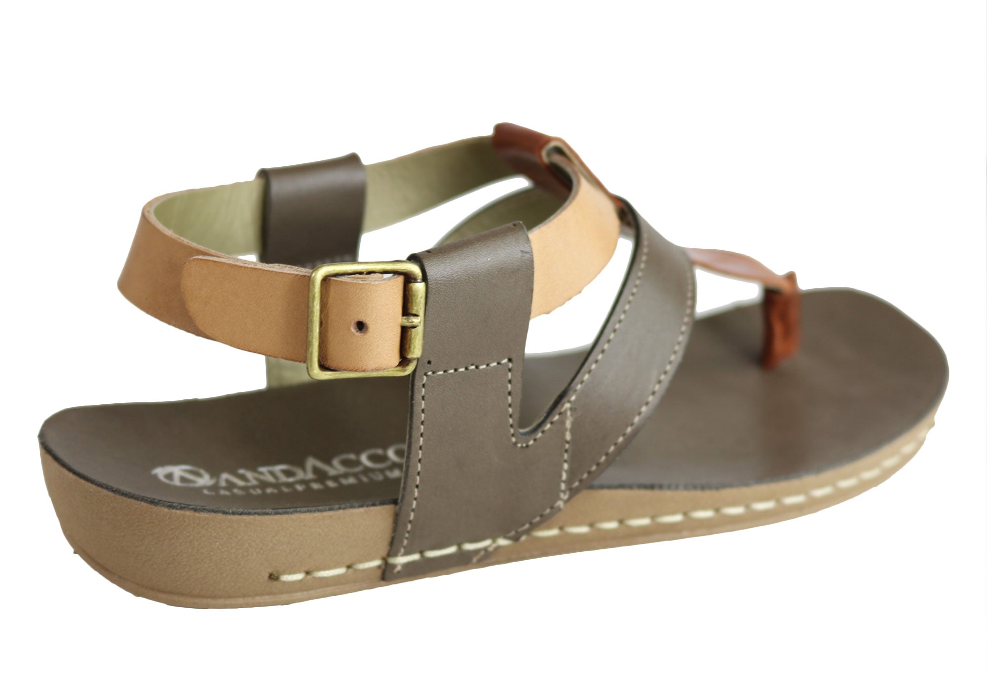 Andacco Yory Women's Comfortable Flat Leather Sandals - Brazilian Made Casual Shoes for Walking, Travel & Summer Outfits