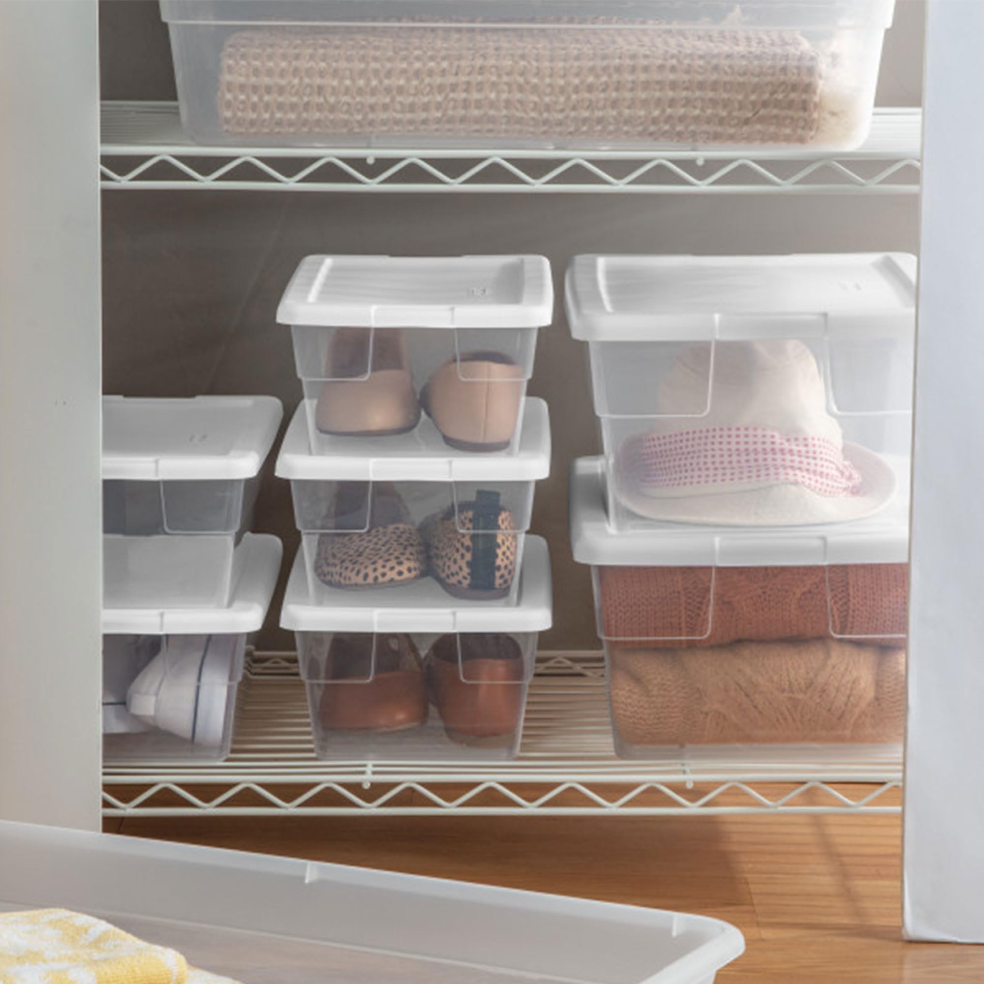 Sterilite 24-Pack 16 Quart Clear Plastic Storage Bins with Snap-On Lids - Stackable Organizer Boxes for Home, Office & Closet Organization
