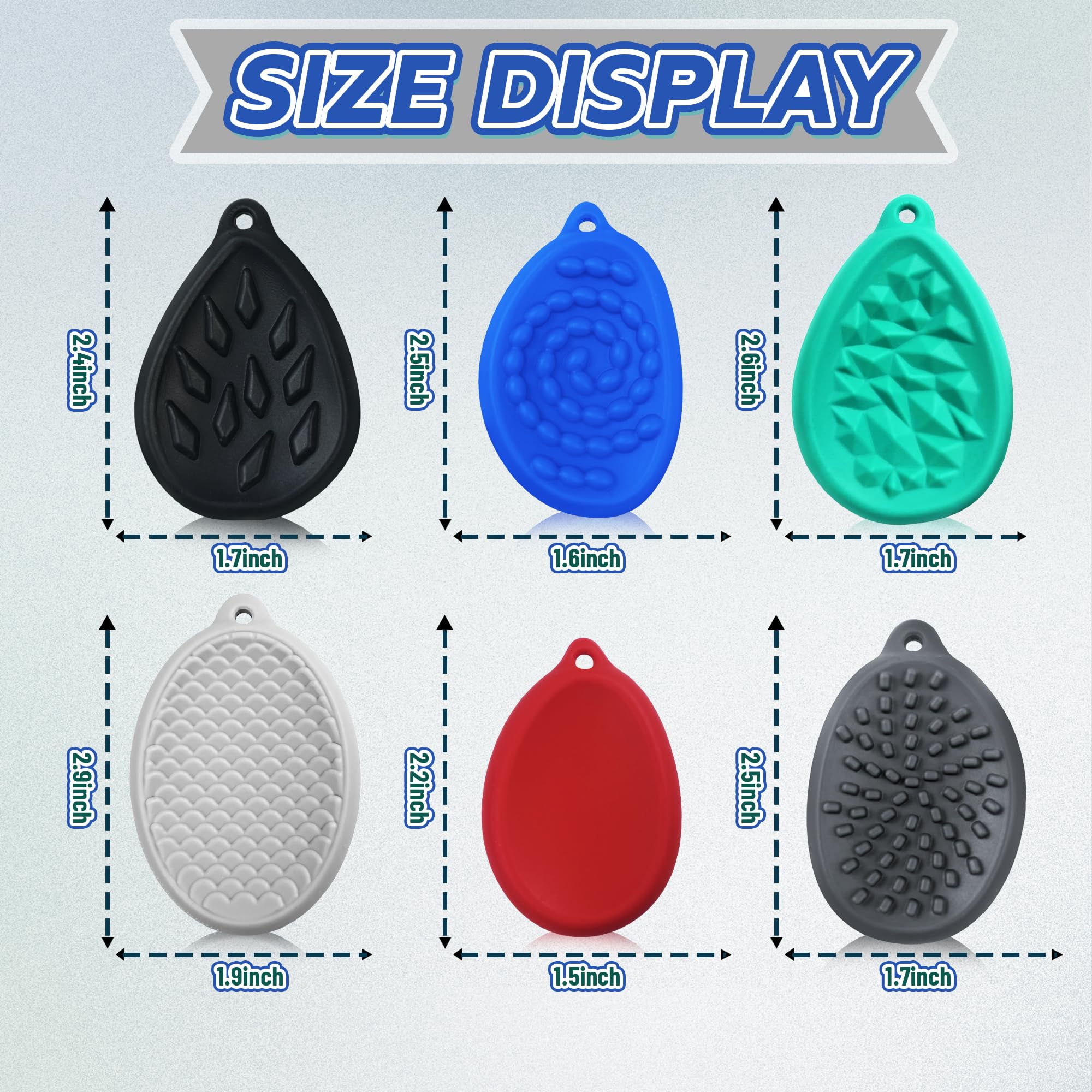 **6-Pack Textured Silicone Fidget Stones for Adults & Kids - Stress Relief Toys for Anxiety, ADHD, Autism - Christmas Stocking Stuffers & Sensory Gifts - Perfect for Home, Office, and Travel Use**